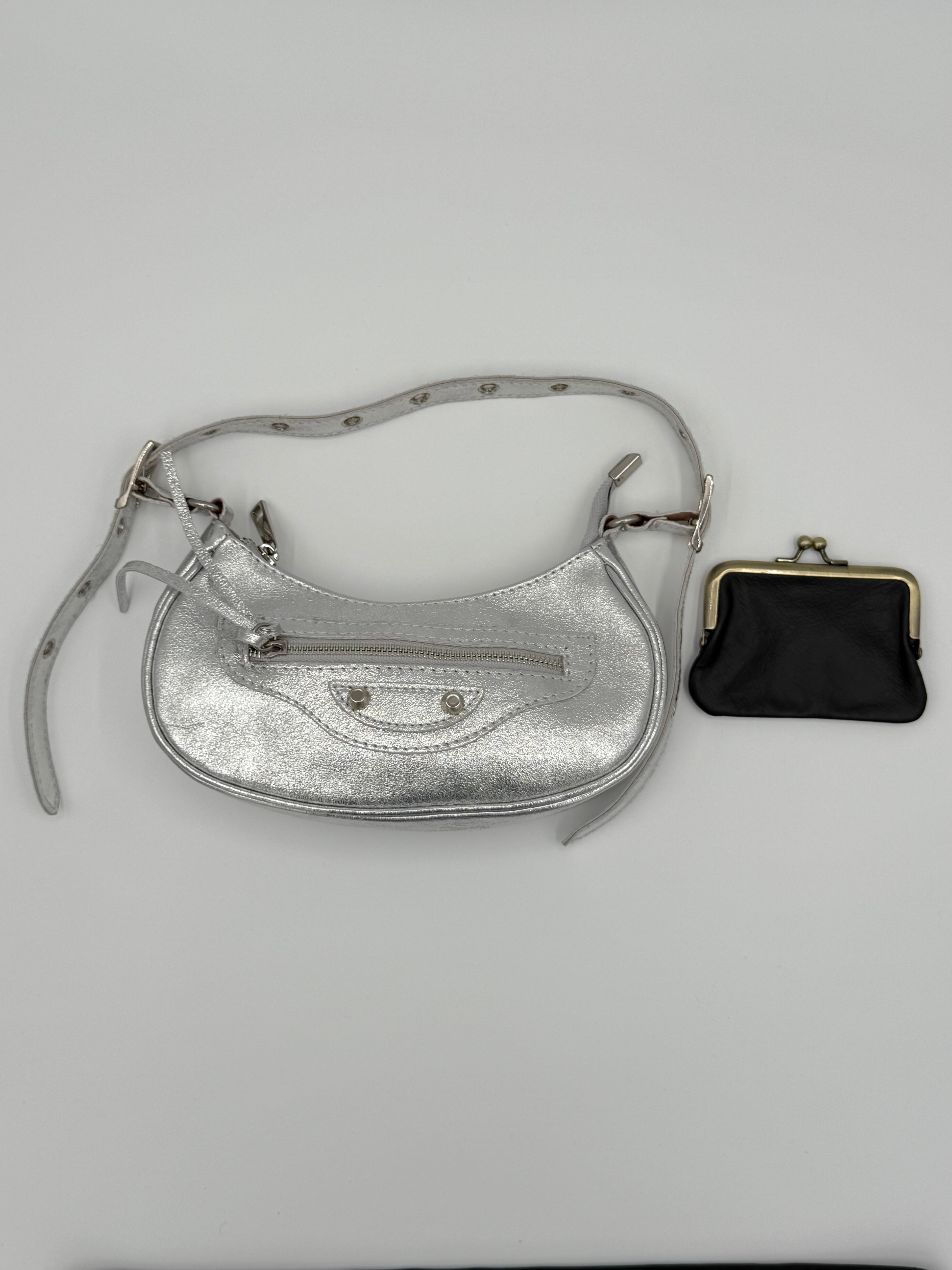 Torino shoulder bag - Metallic silver