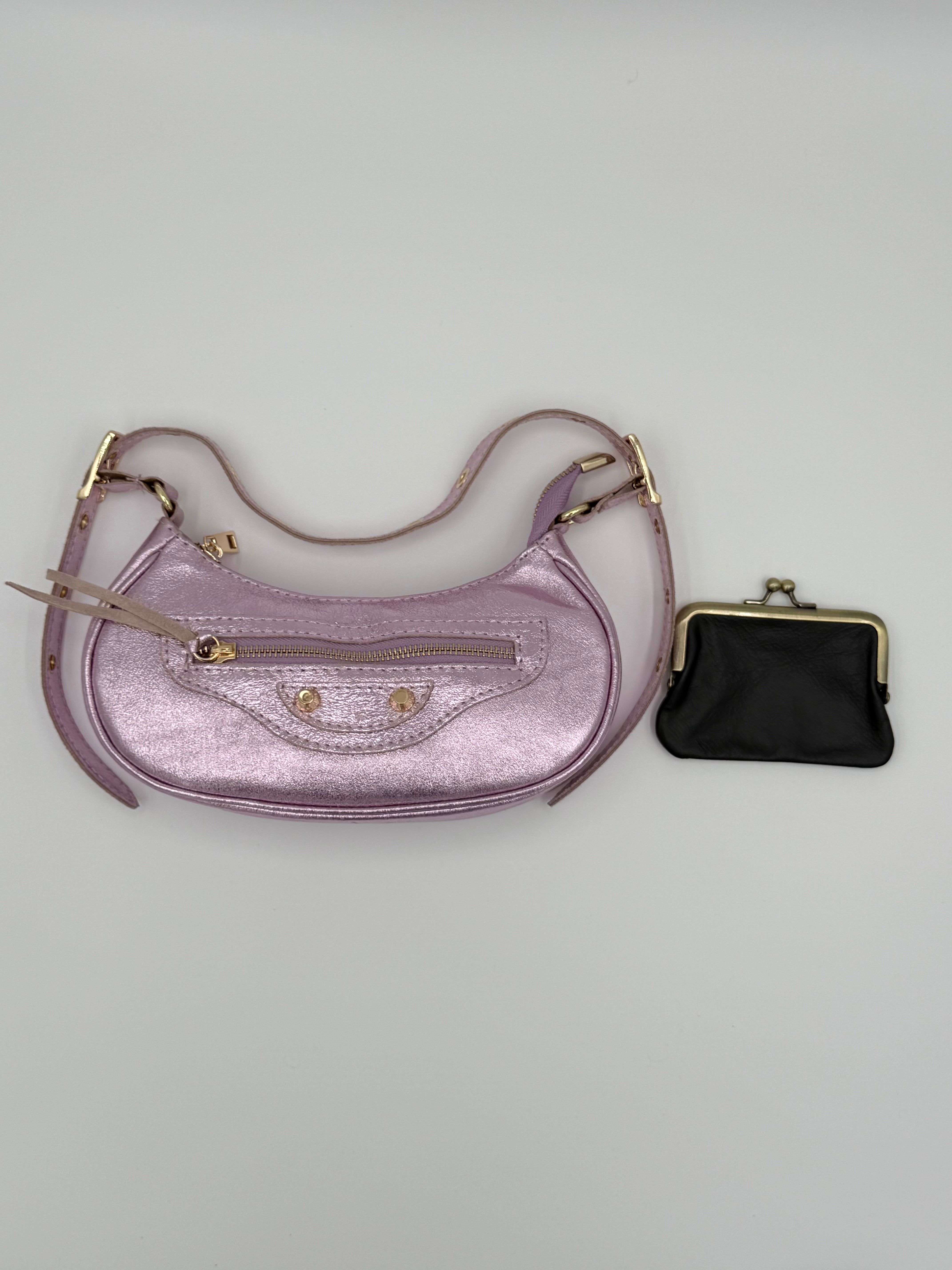 Torino shoulder bag - Metallic lilac