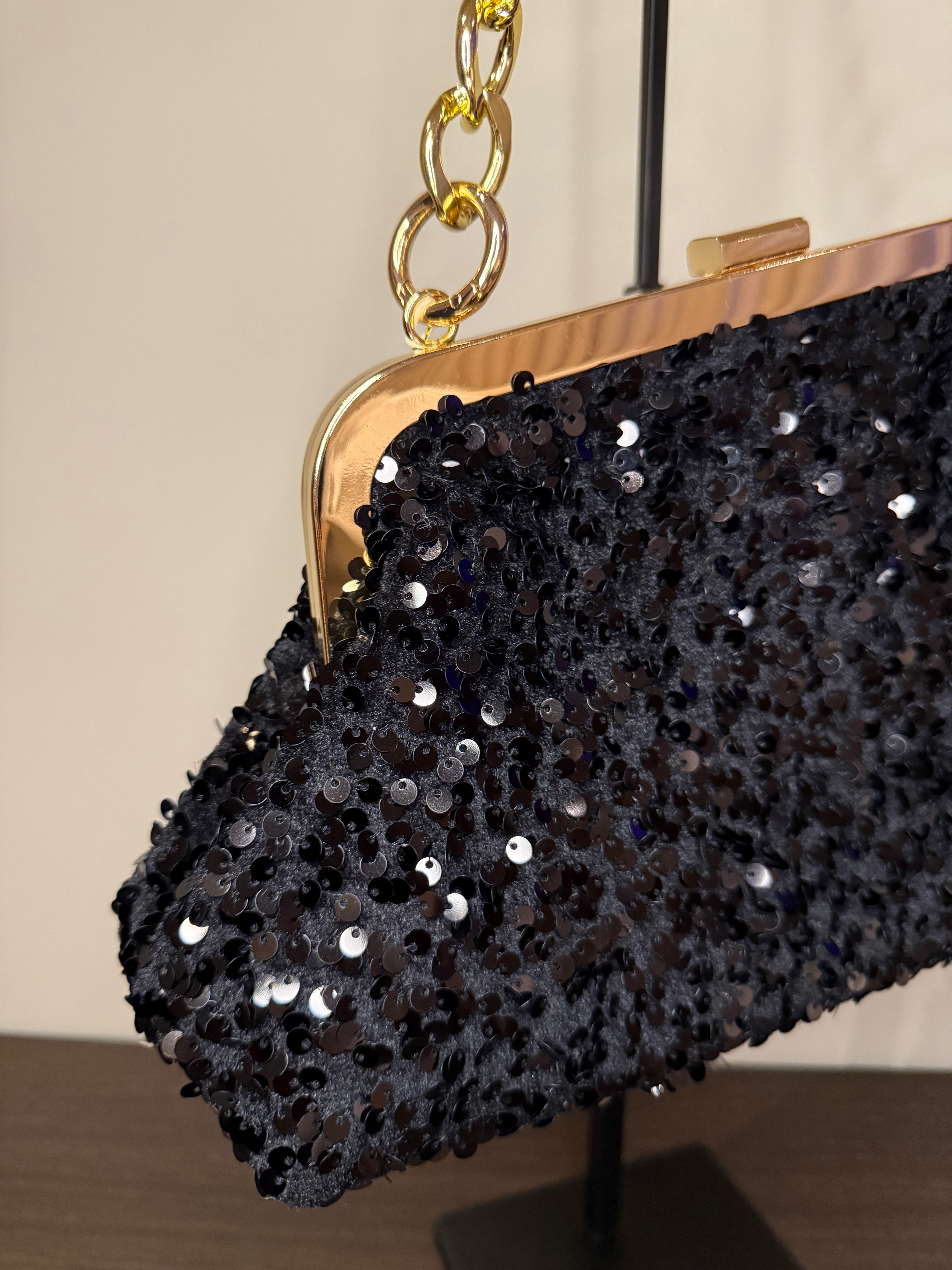 Clutch Pailletten Black