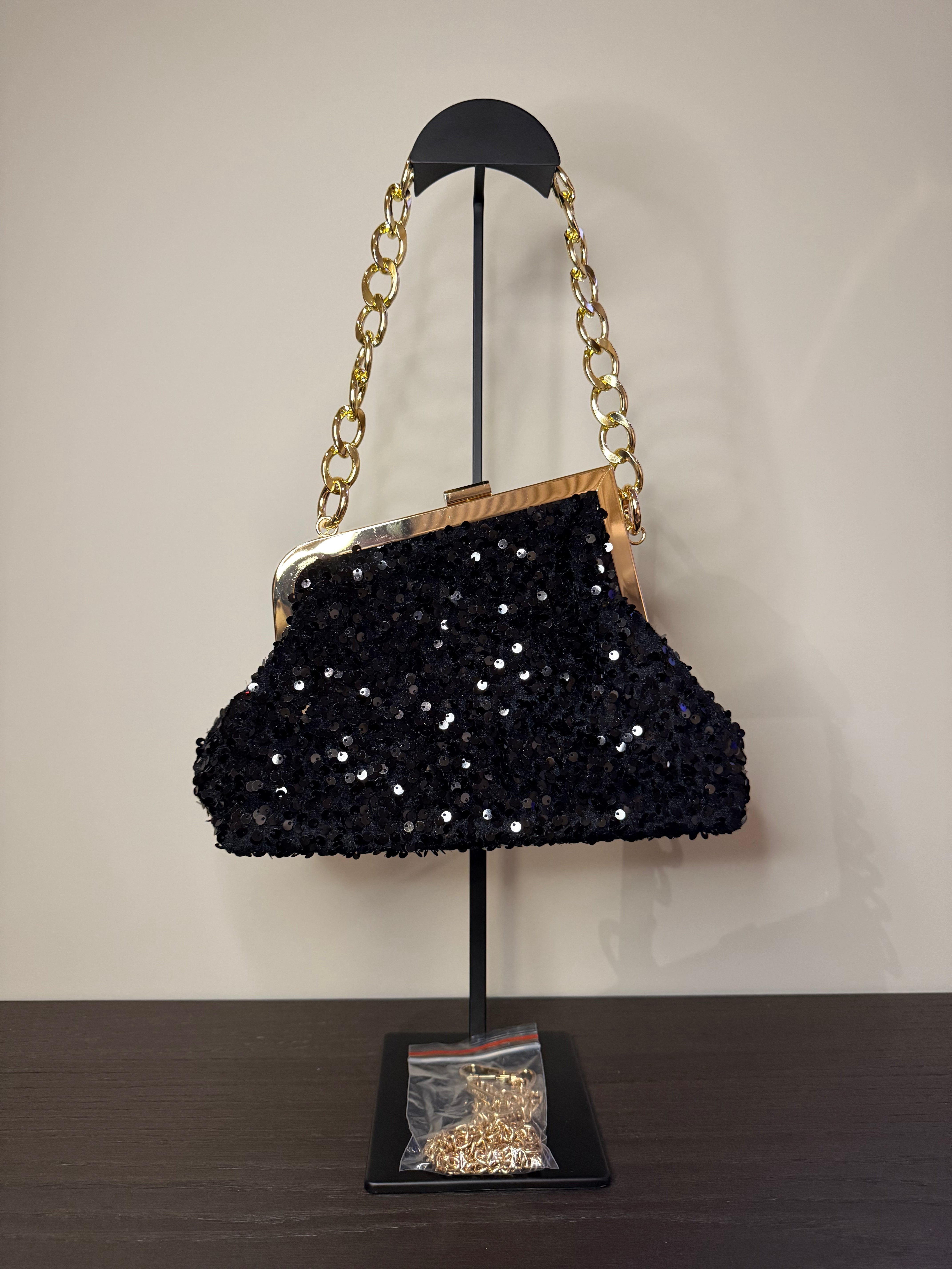 Clutch Pailletten Black