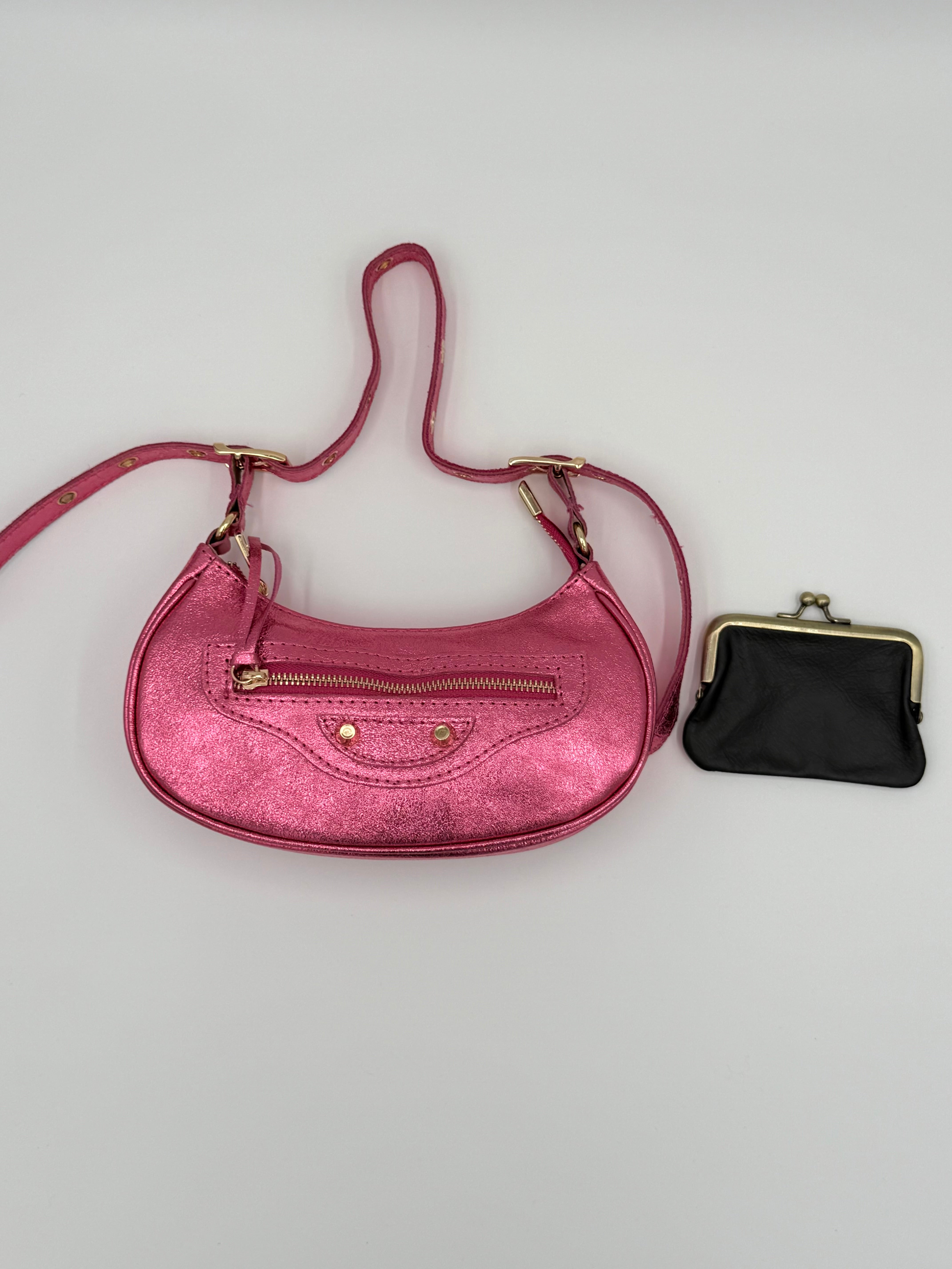 Torino shoulder bag - Metallic pink