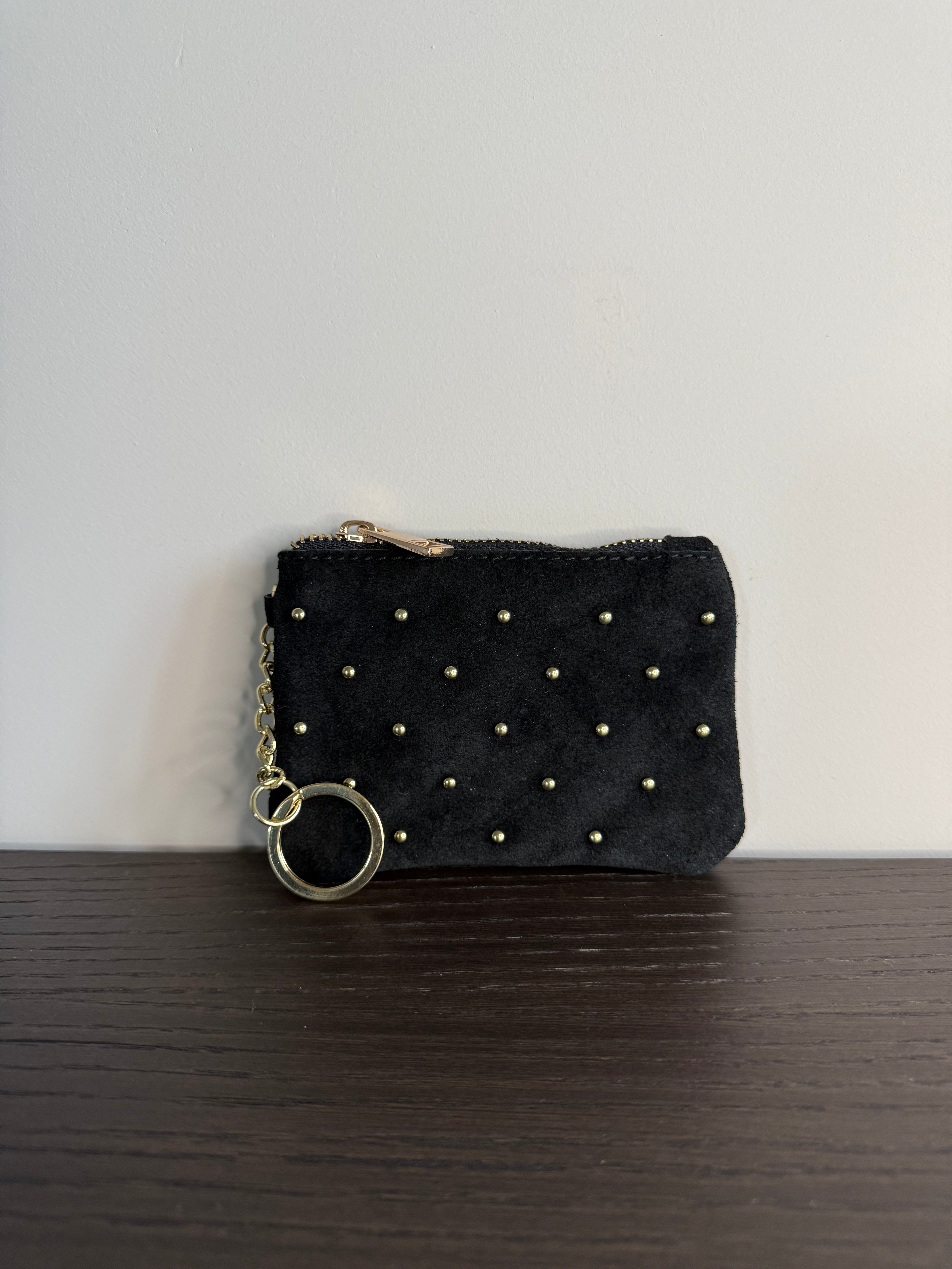 Lederen Suede Etui - Portemonnee Black