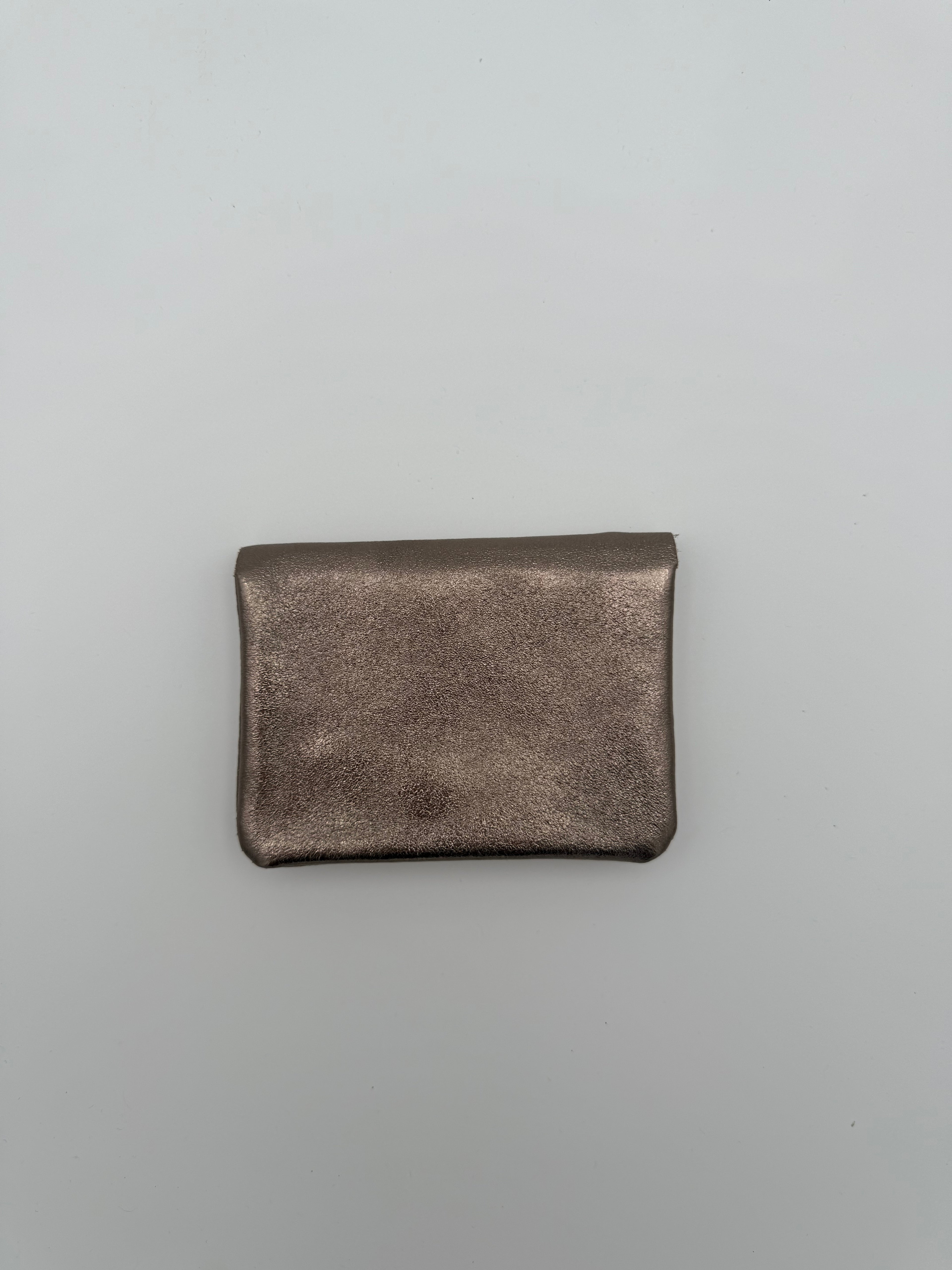 Leather wallet - Metallic bronze