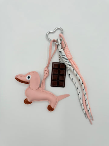 Bag charm Dachshund Luna - Pink