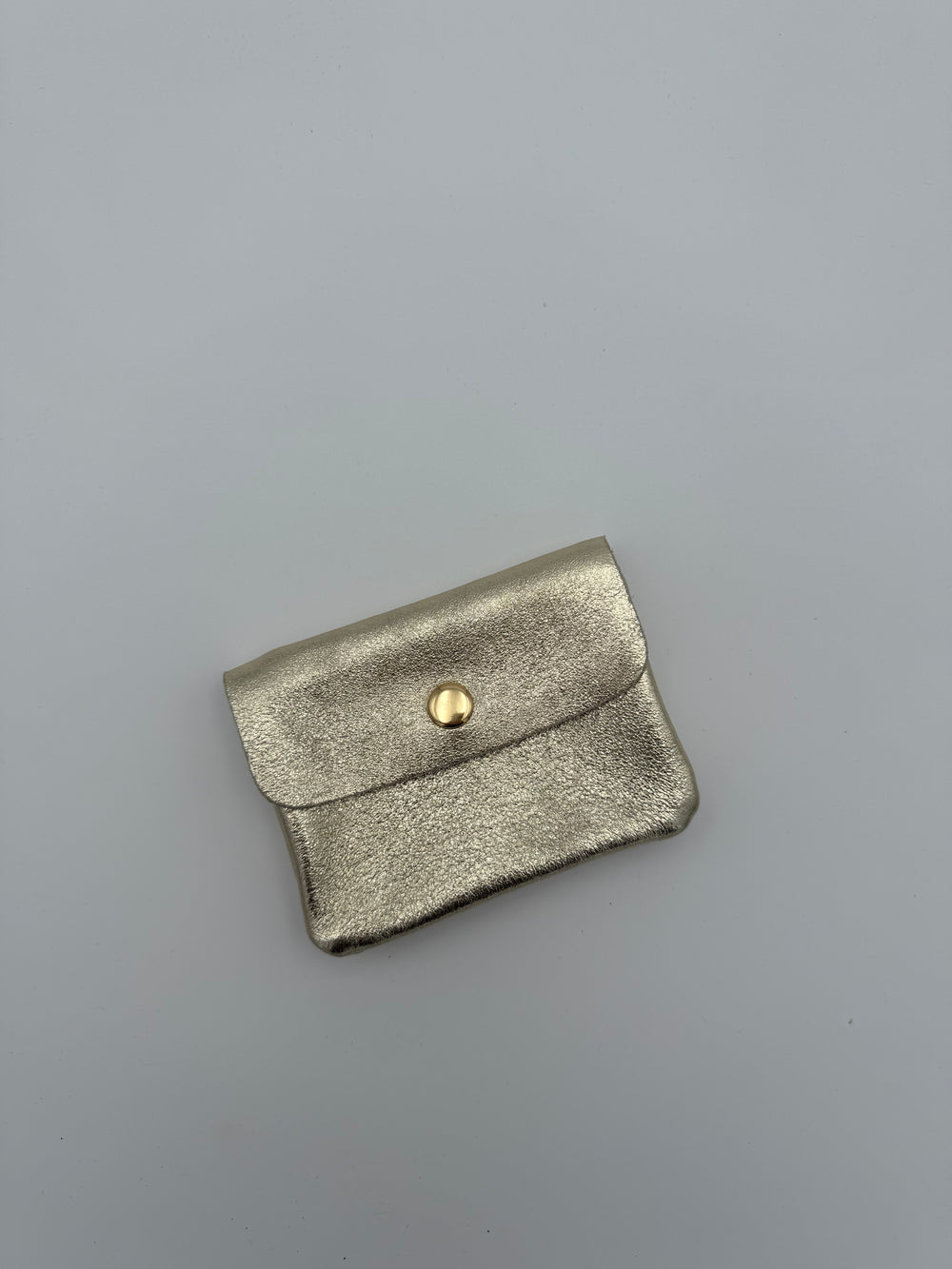 Lederen portemonnee - Metallic goud