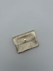 Leather wallet - Metallic gold
