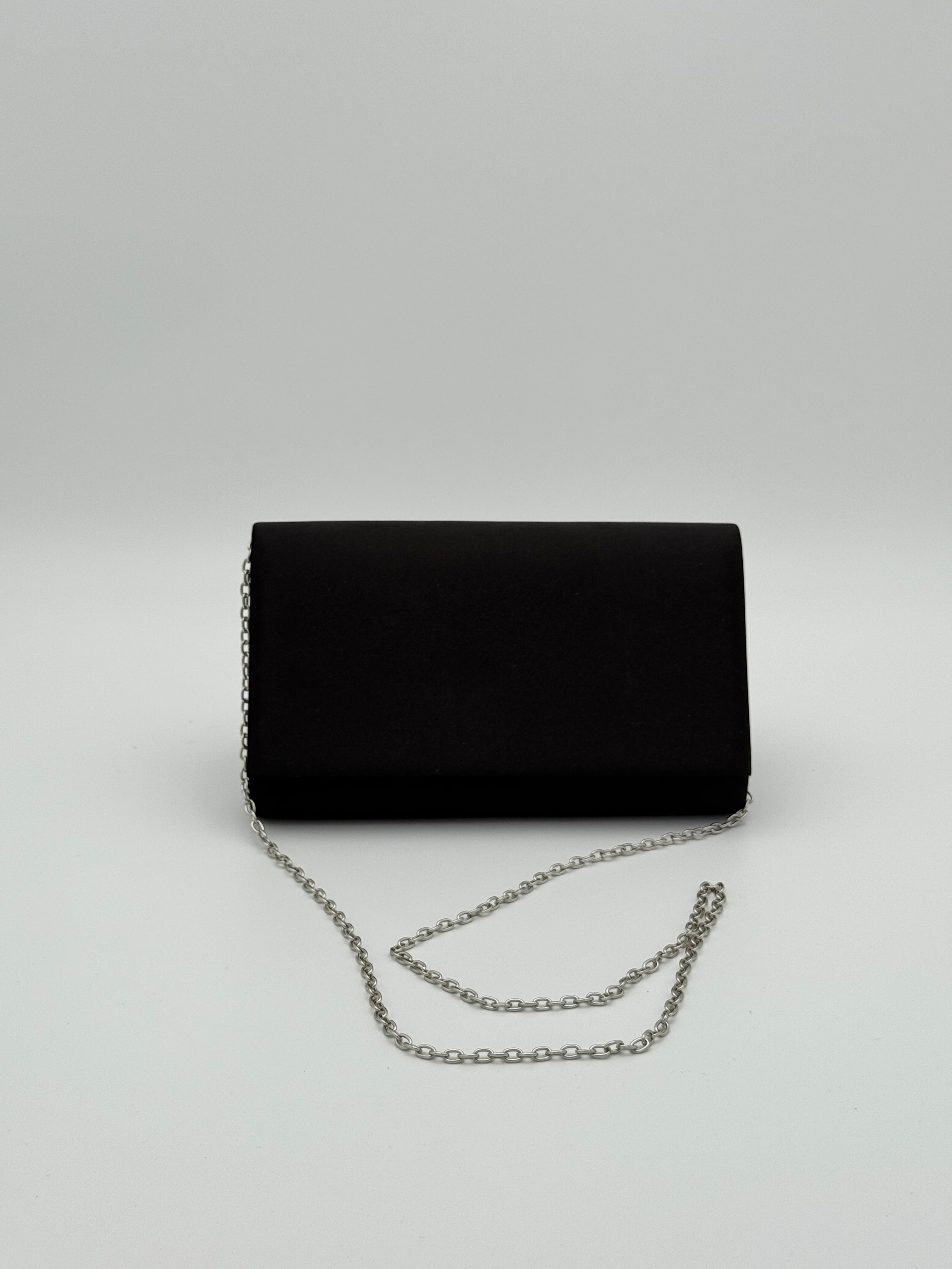 Satijnen clutch - Zwart
