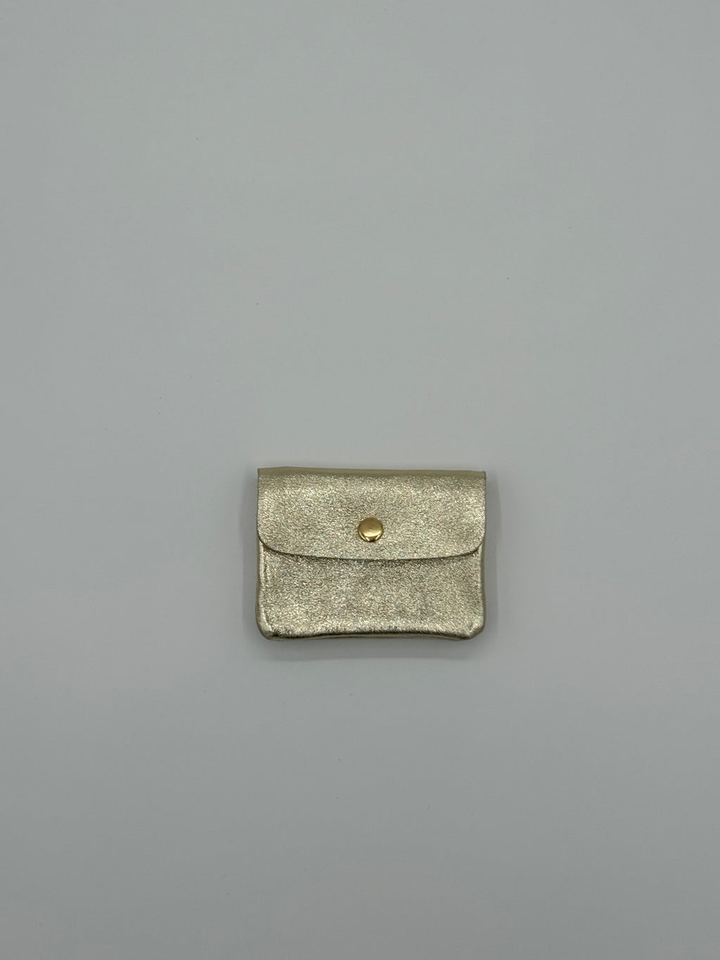 Lederen portemonnee - Metallic goud