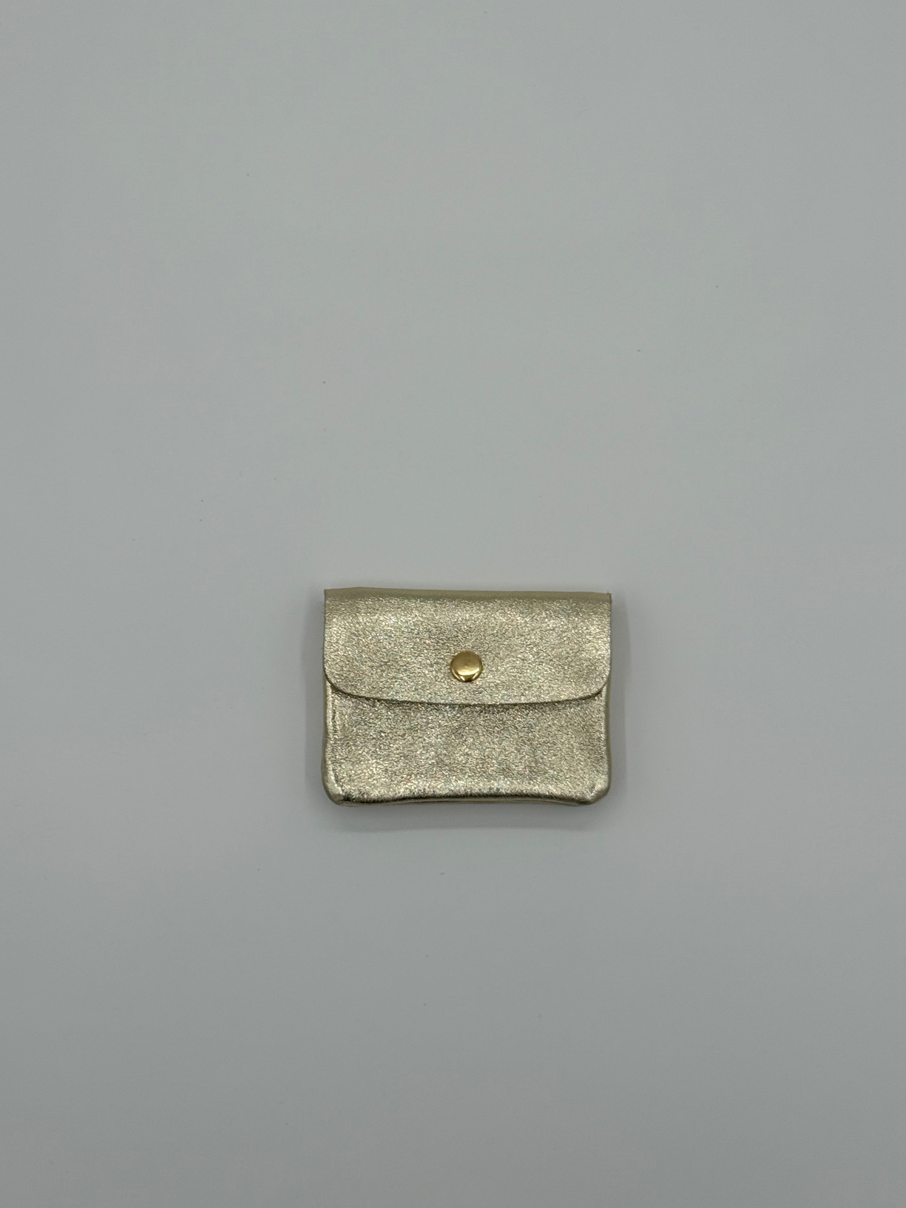 Lederen portemonnee - Metallic goud