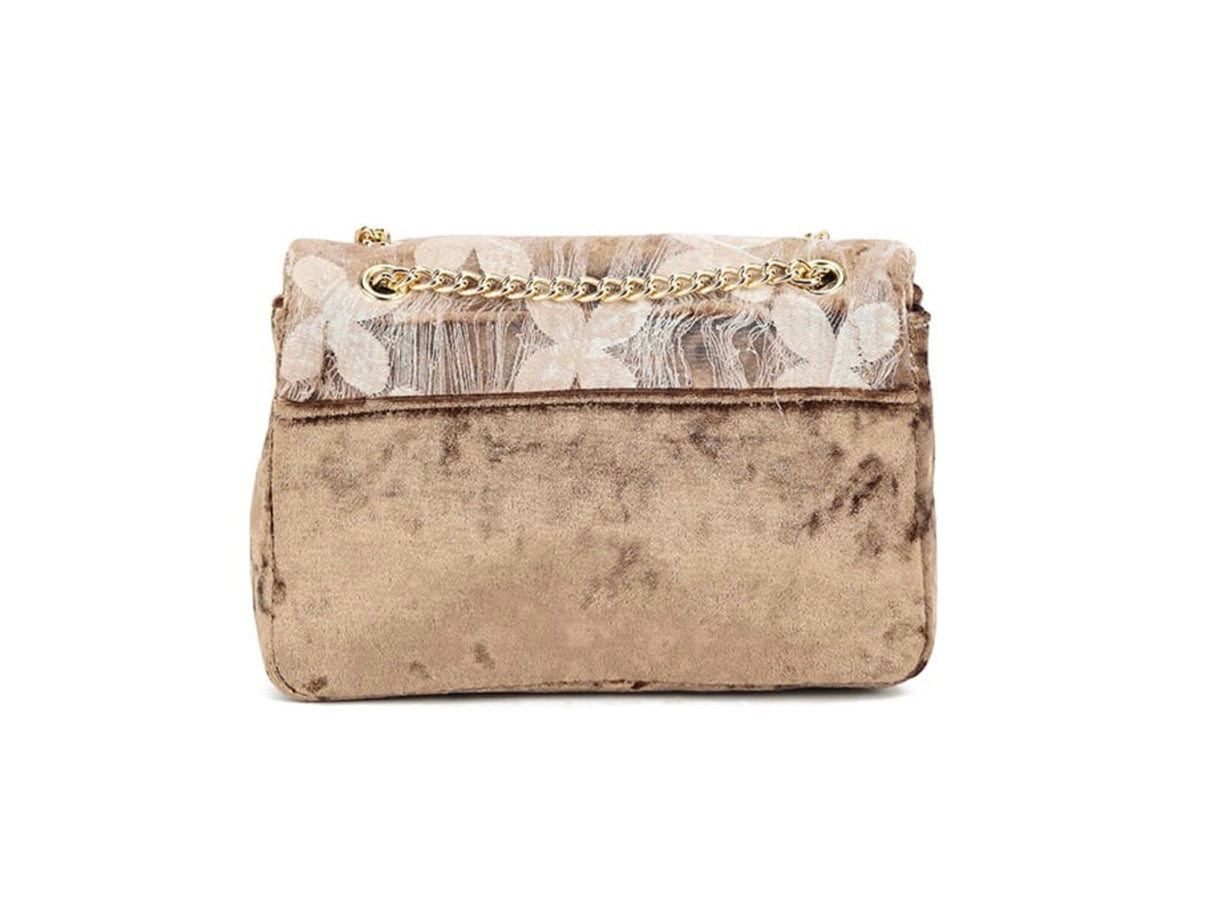 Velvet Flower Bag Taupe