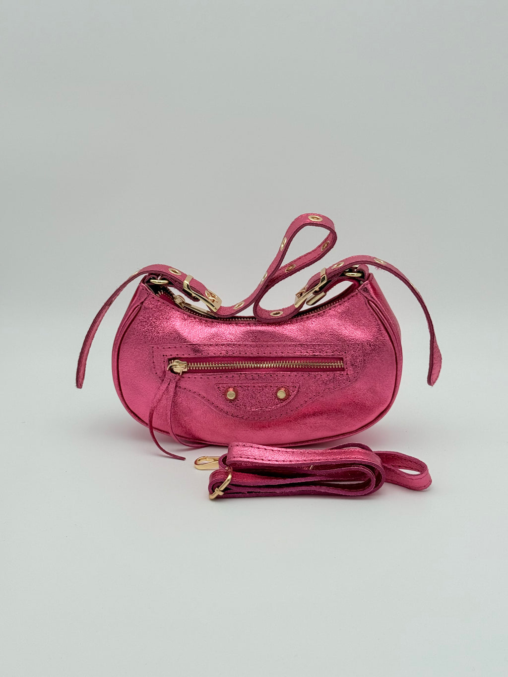 Torino schoudertas - Metallic roze