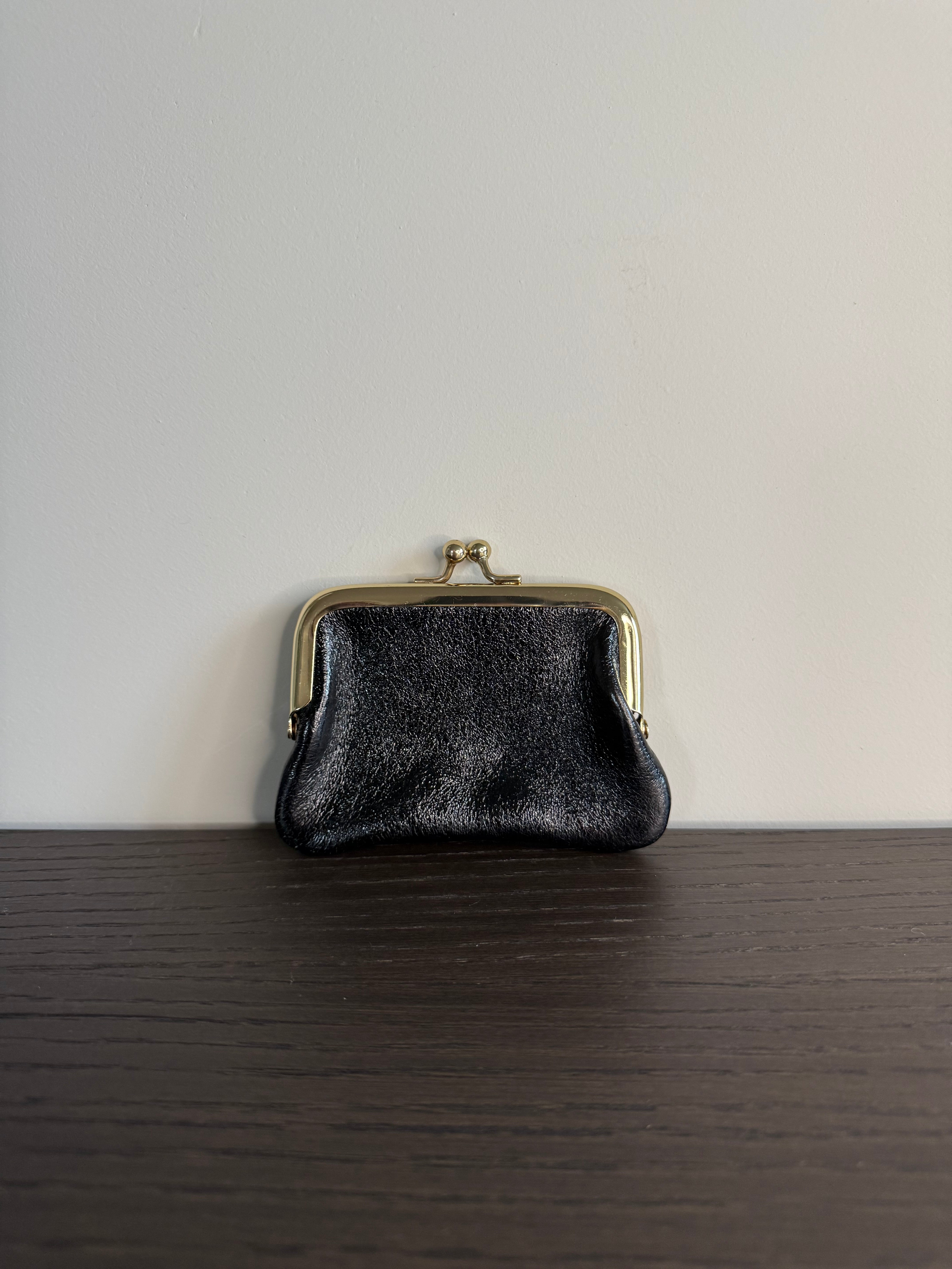 Knip Portemonnee Metallic Black
