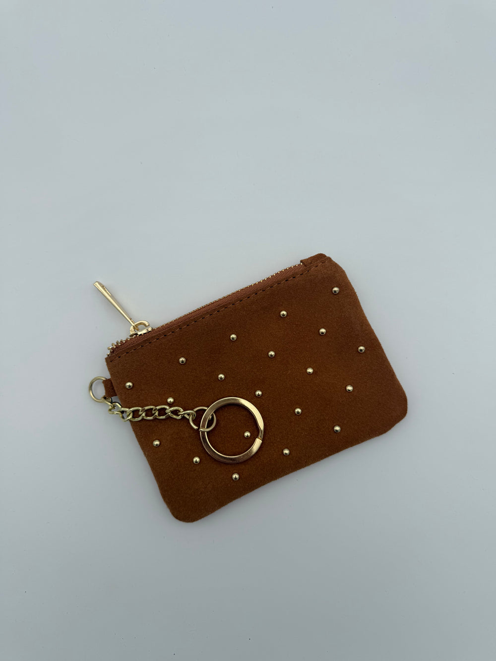 Lederen suede etui - Portemonnee bruin