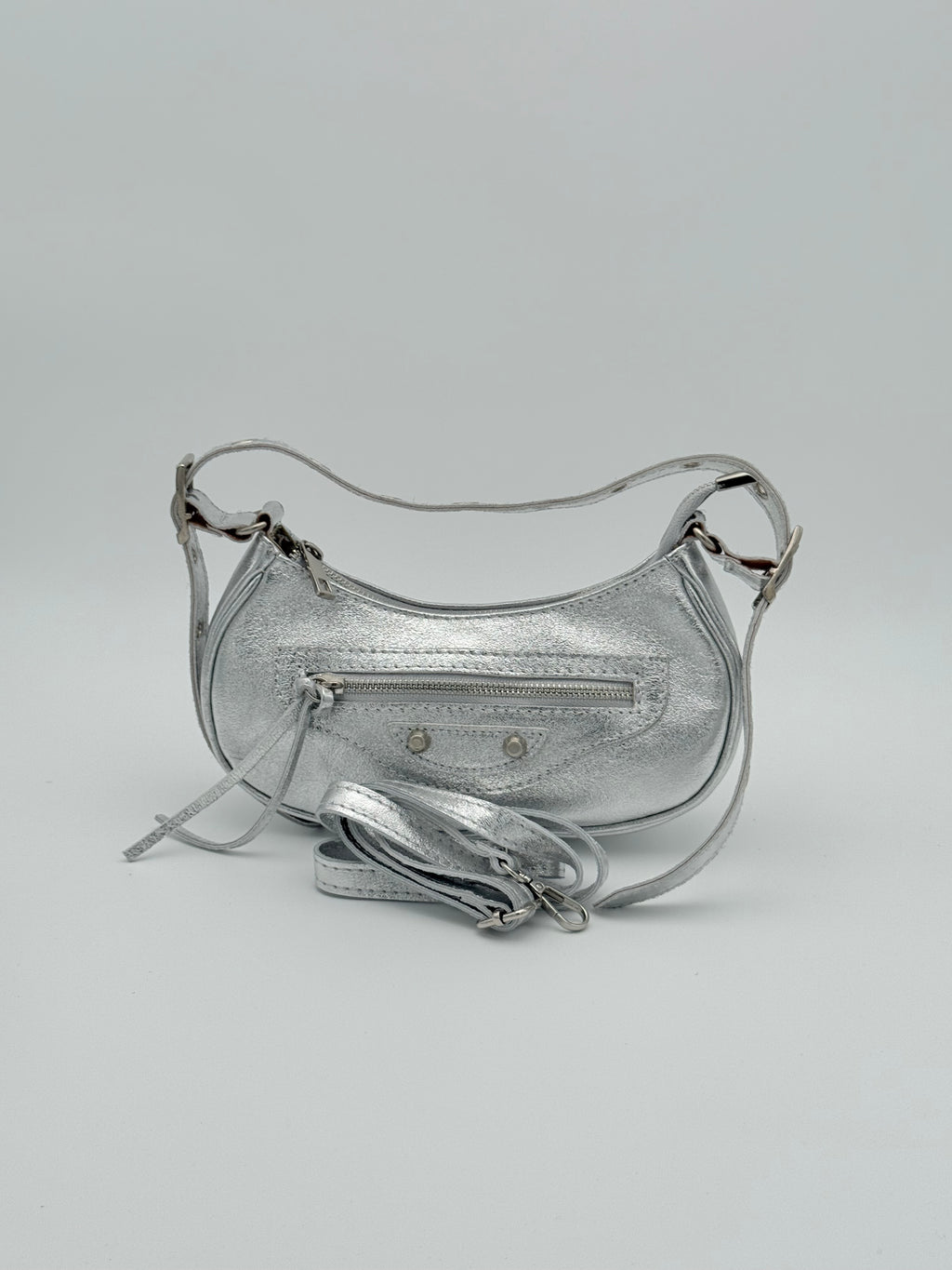 Torino schoudertas - Metallic zilver