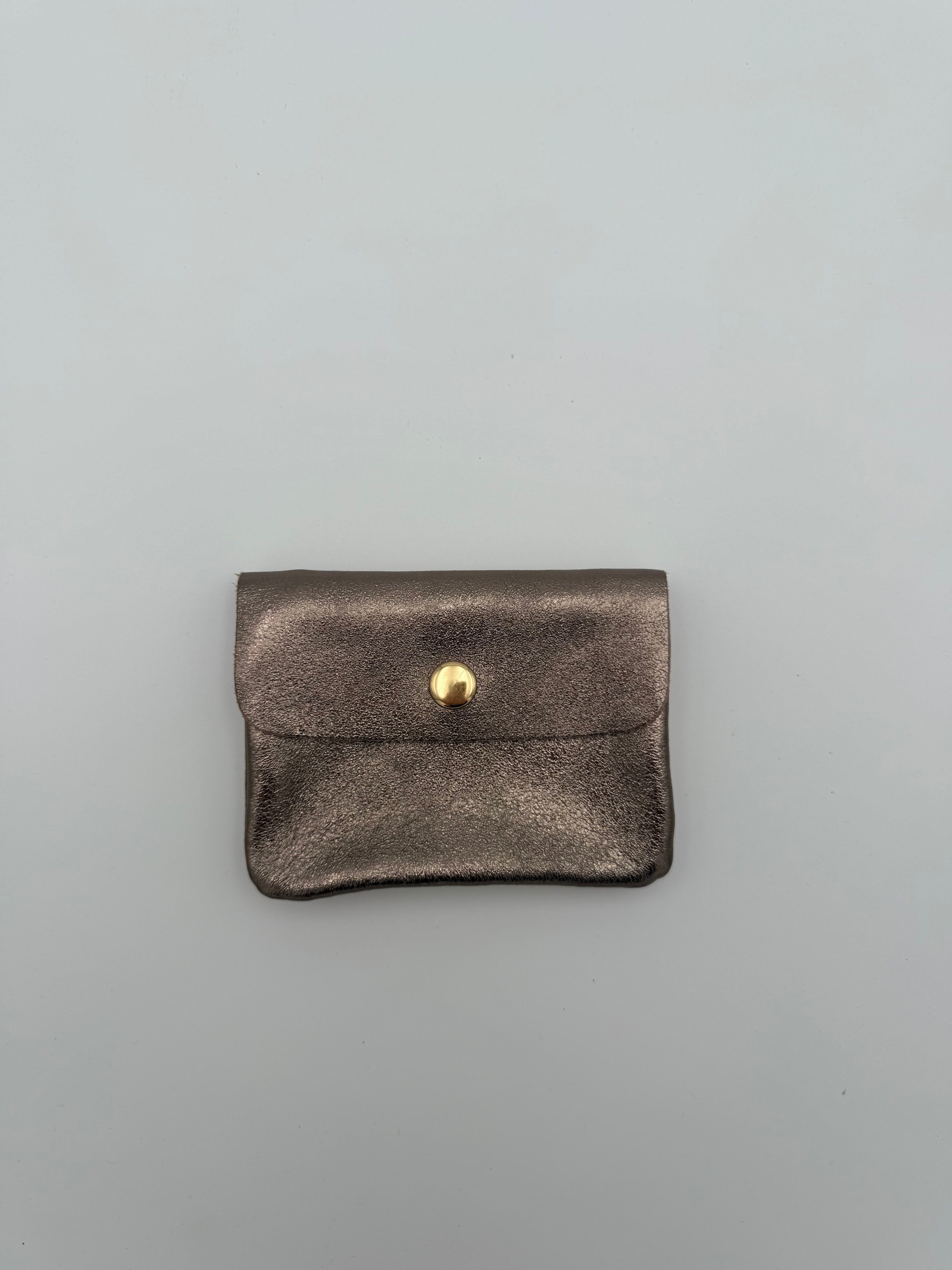 Leather wallet - Metallic bronze