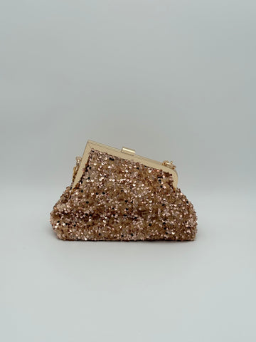 Sequin clutch - Gold