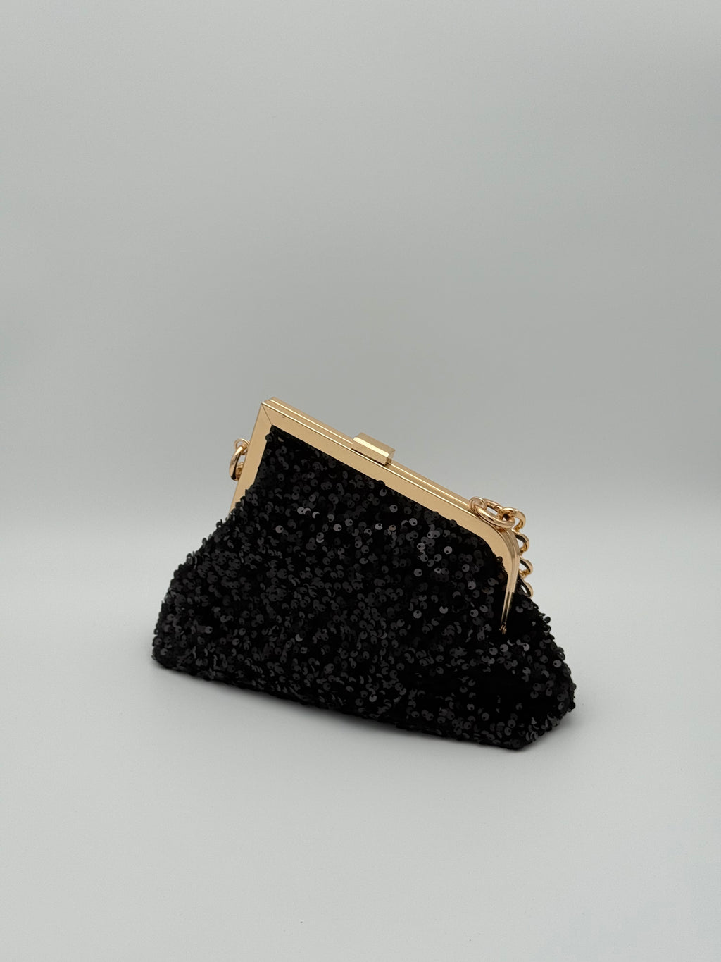 Pailletten clutch - Zwart