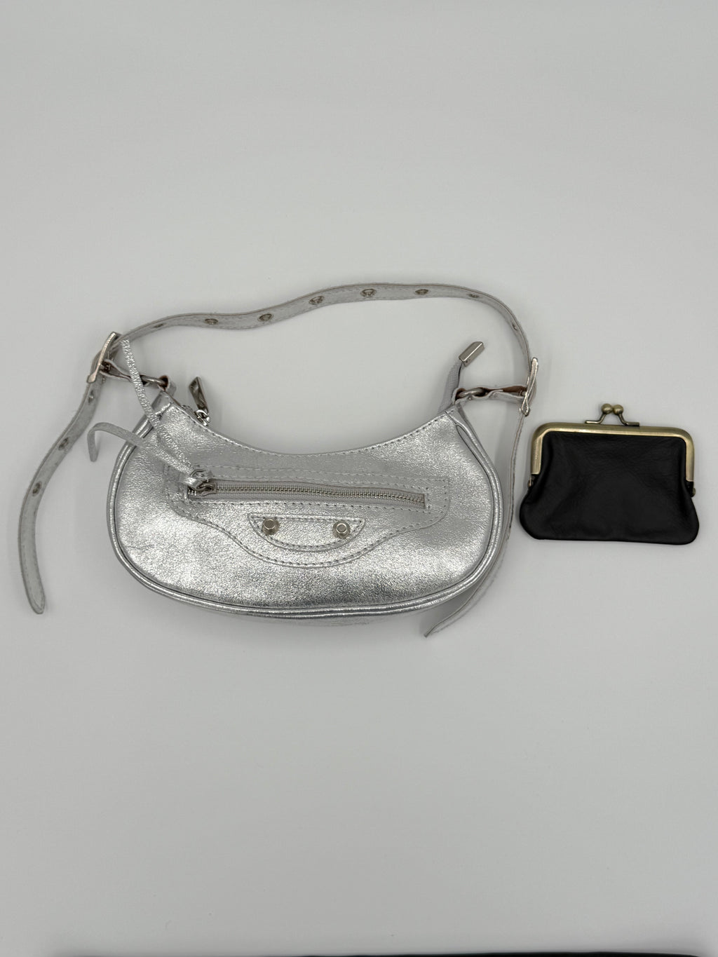 Torino schoudertas - Metallic zilver