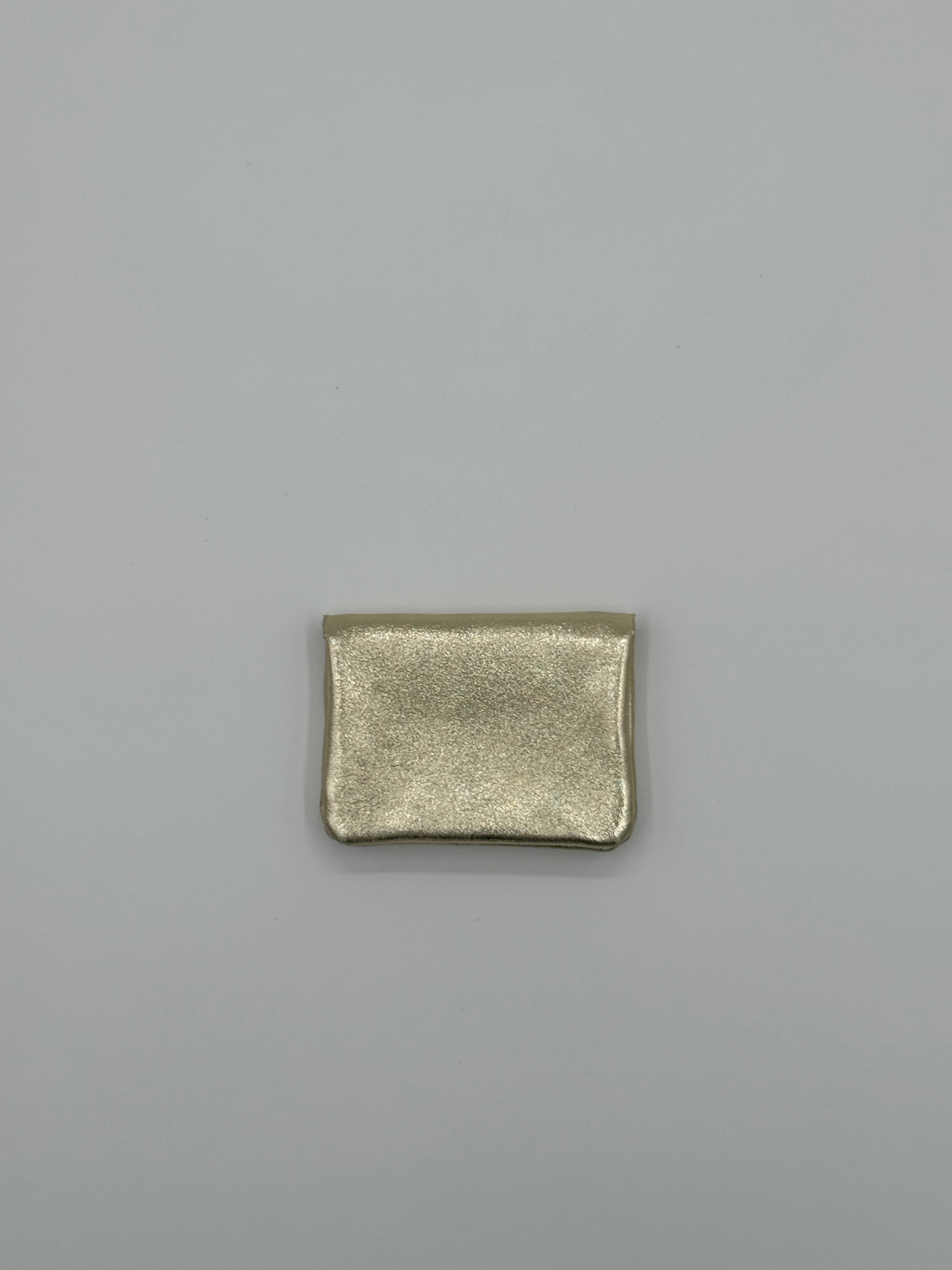 Lederen portemonnee - Metallic goud