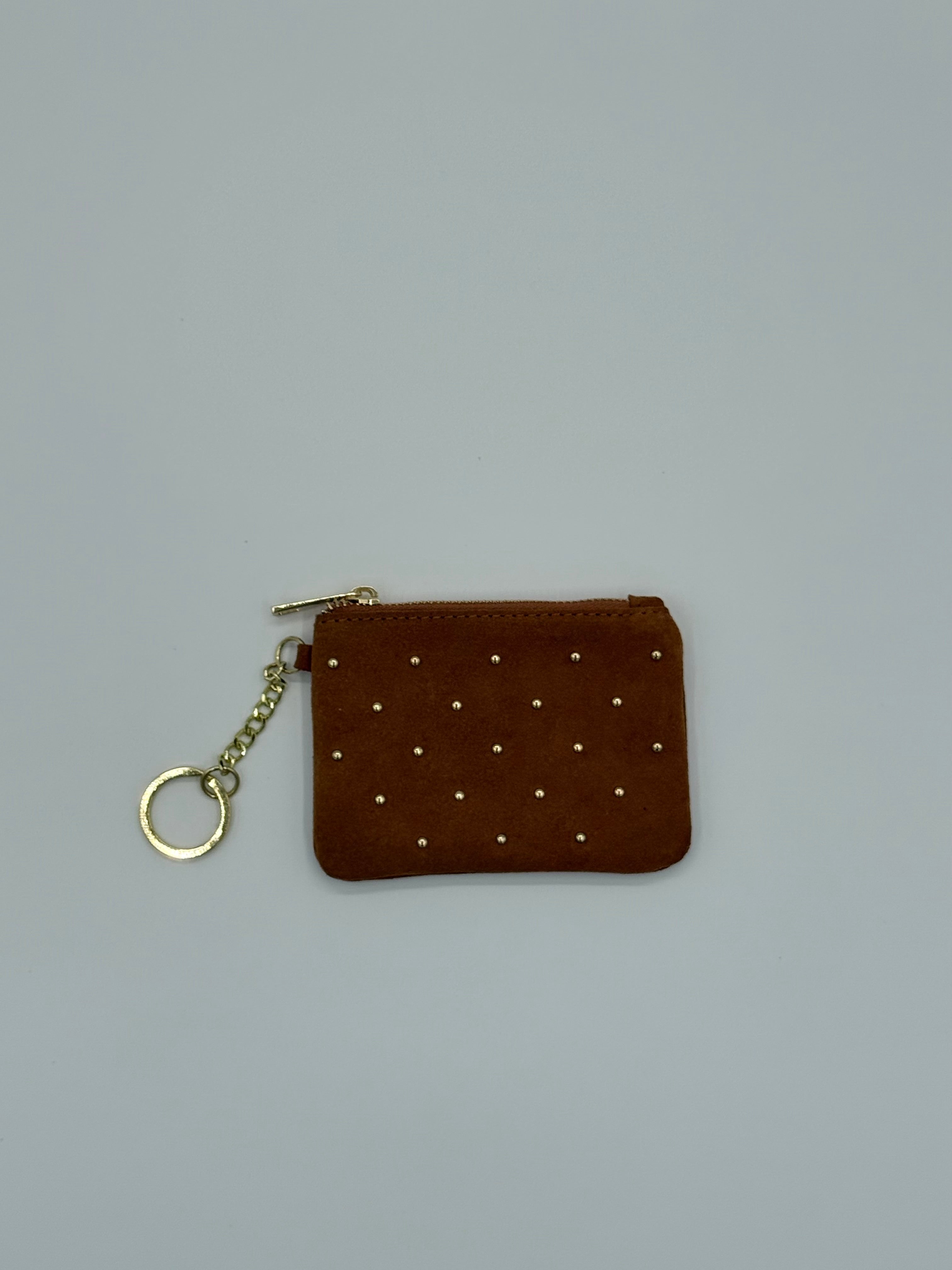 Lederen suede etui - Portemonnee bruin