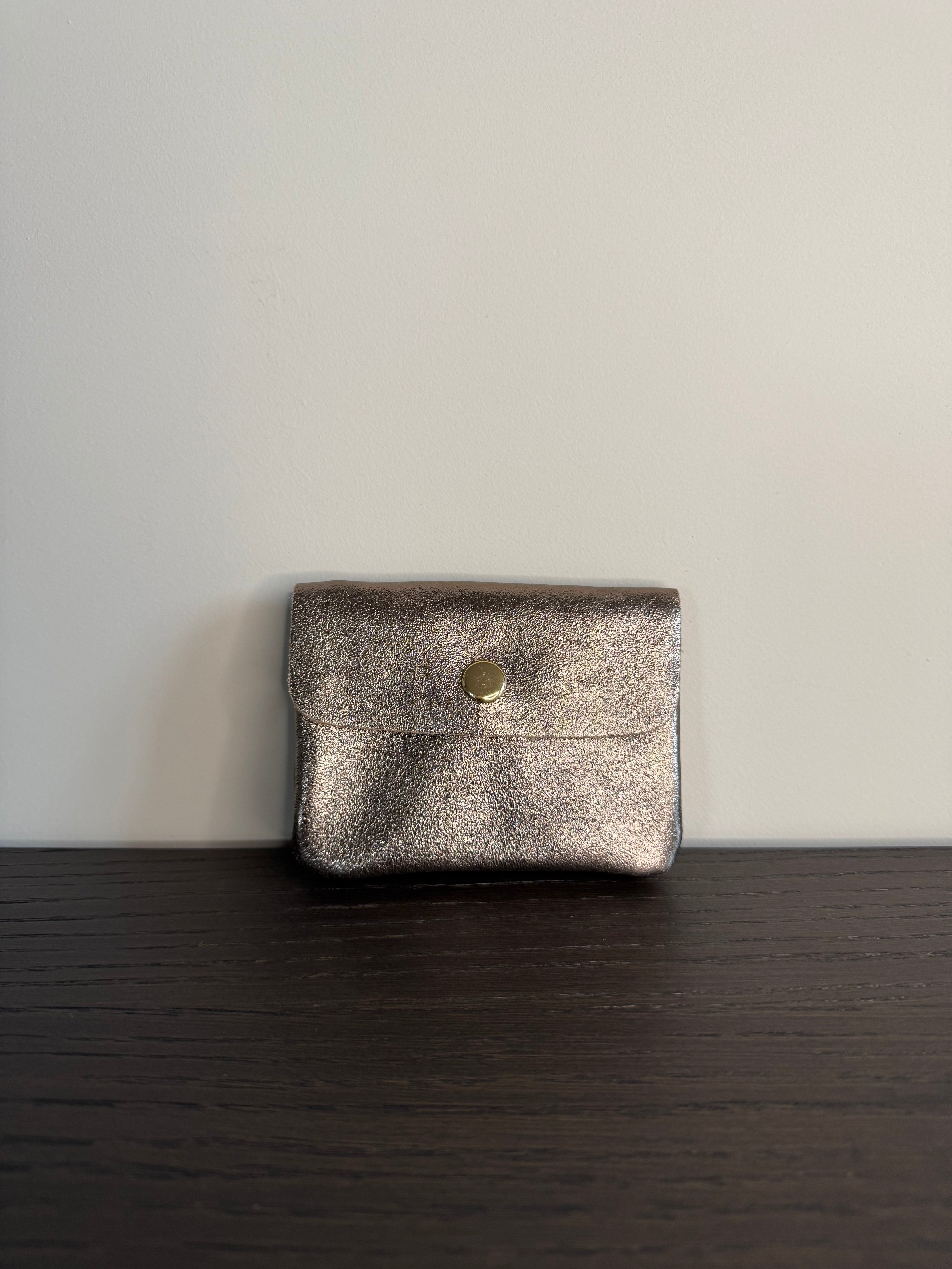 Lederen Portemonnee Metallic Bronze