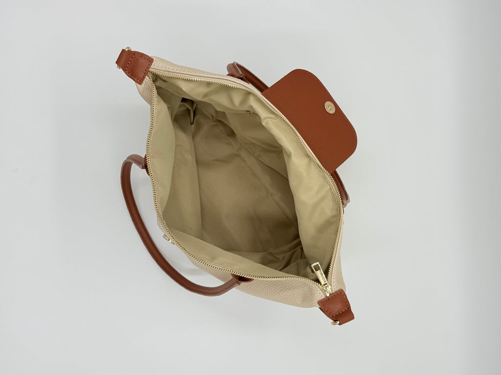 Milano schoudertas XL - Beige