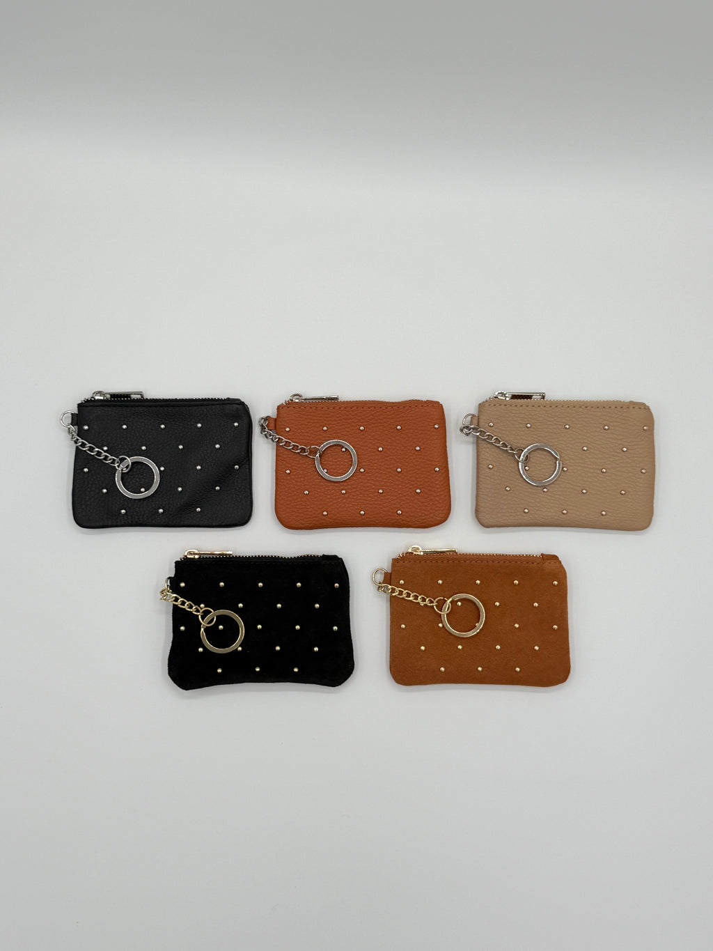 Lederen suede etui - Portemonnee bruin