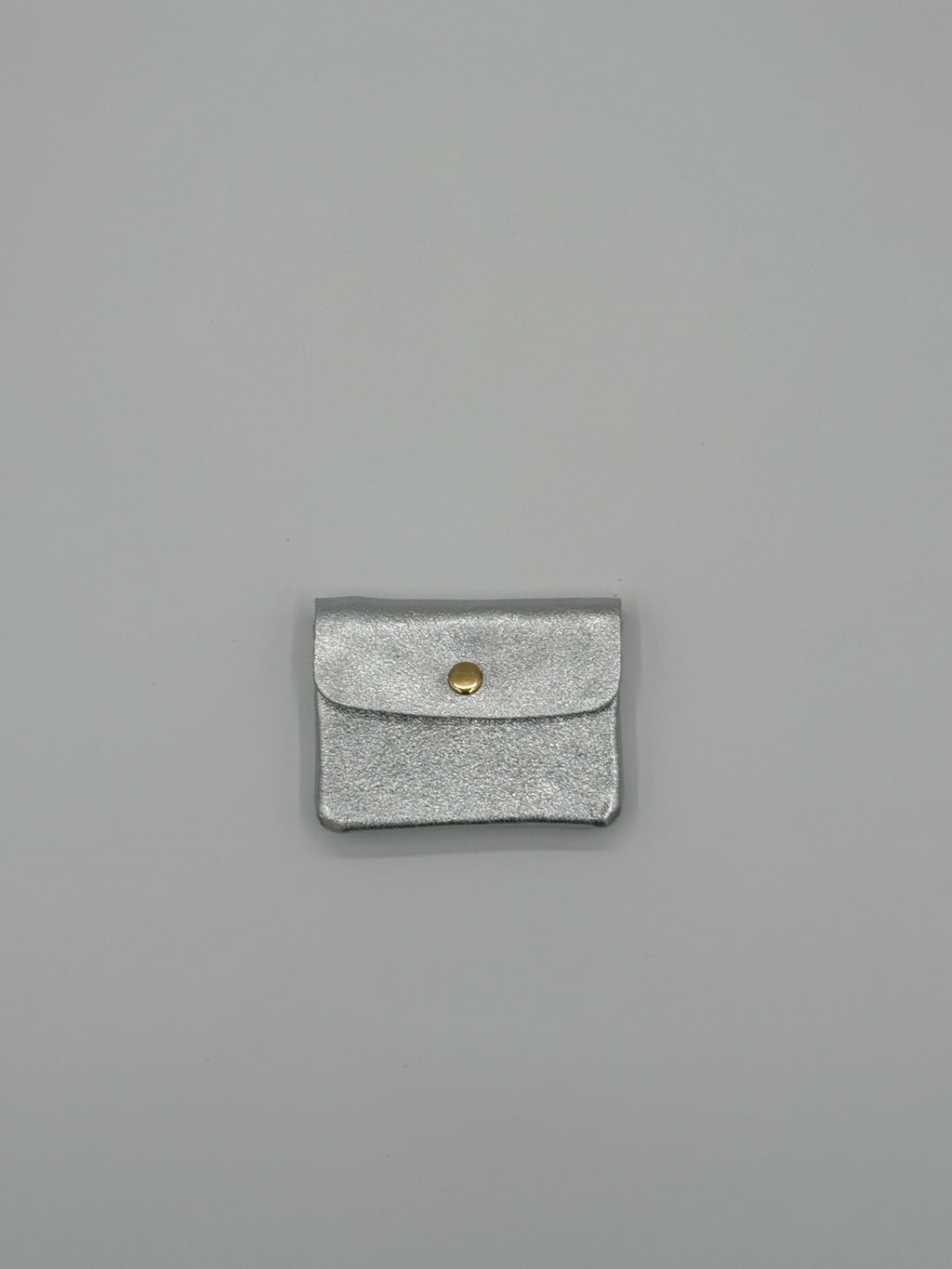 Lederen portemonnee - Metallic zilver