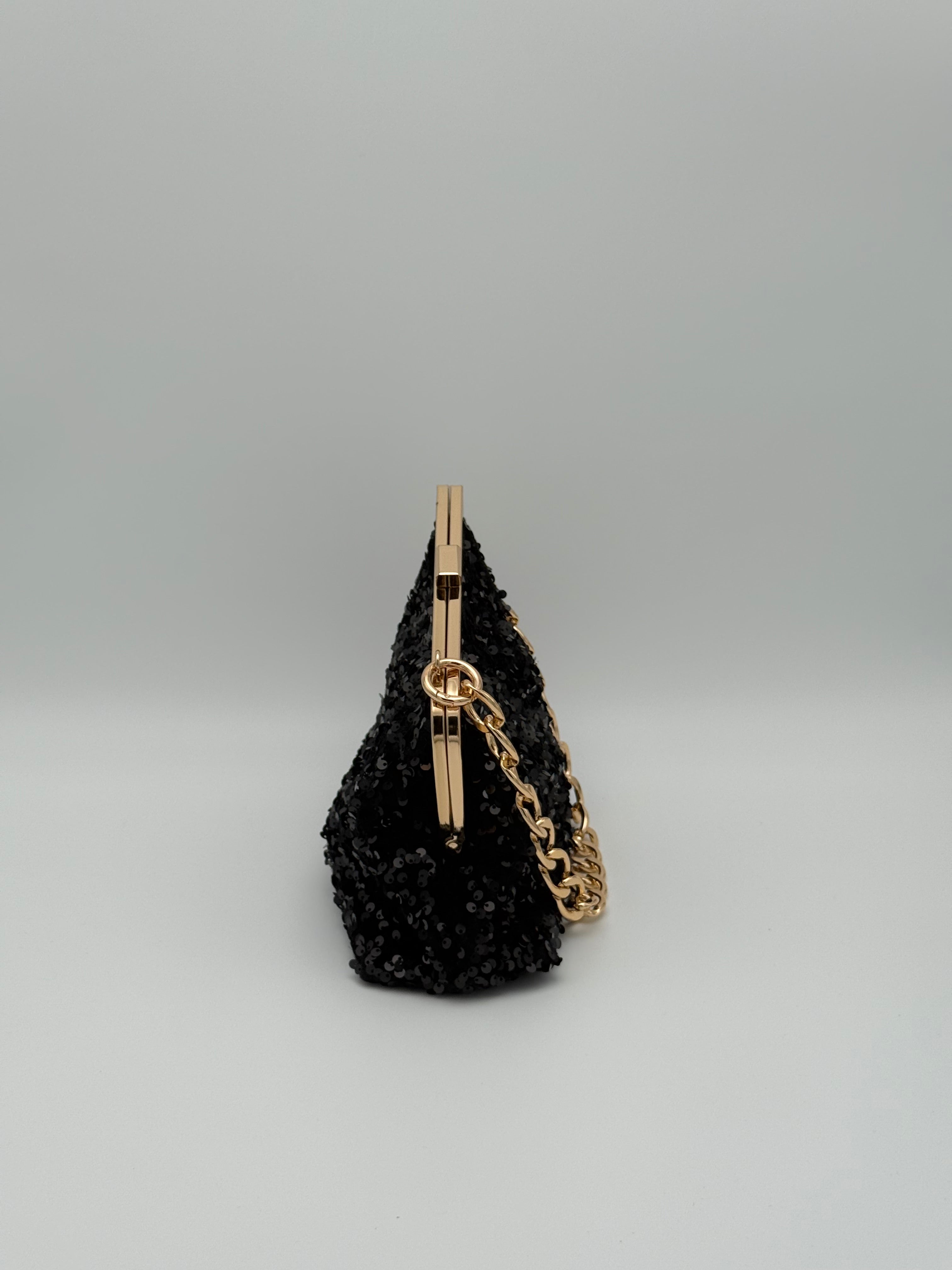 Pailletten clutch - Zwart