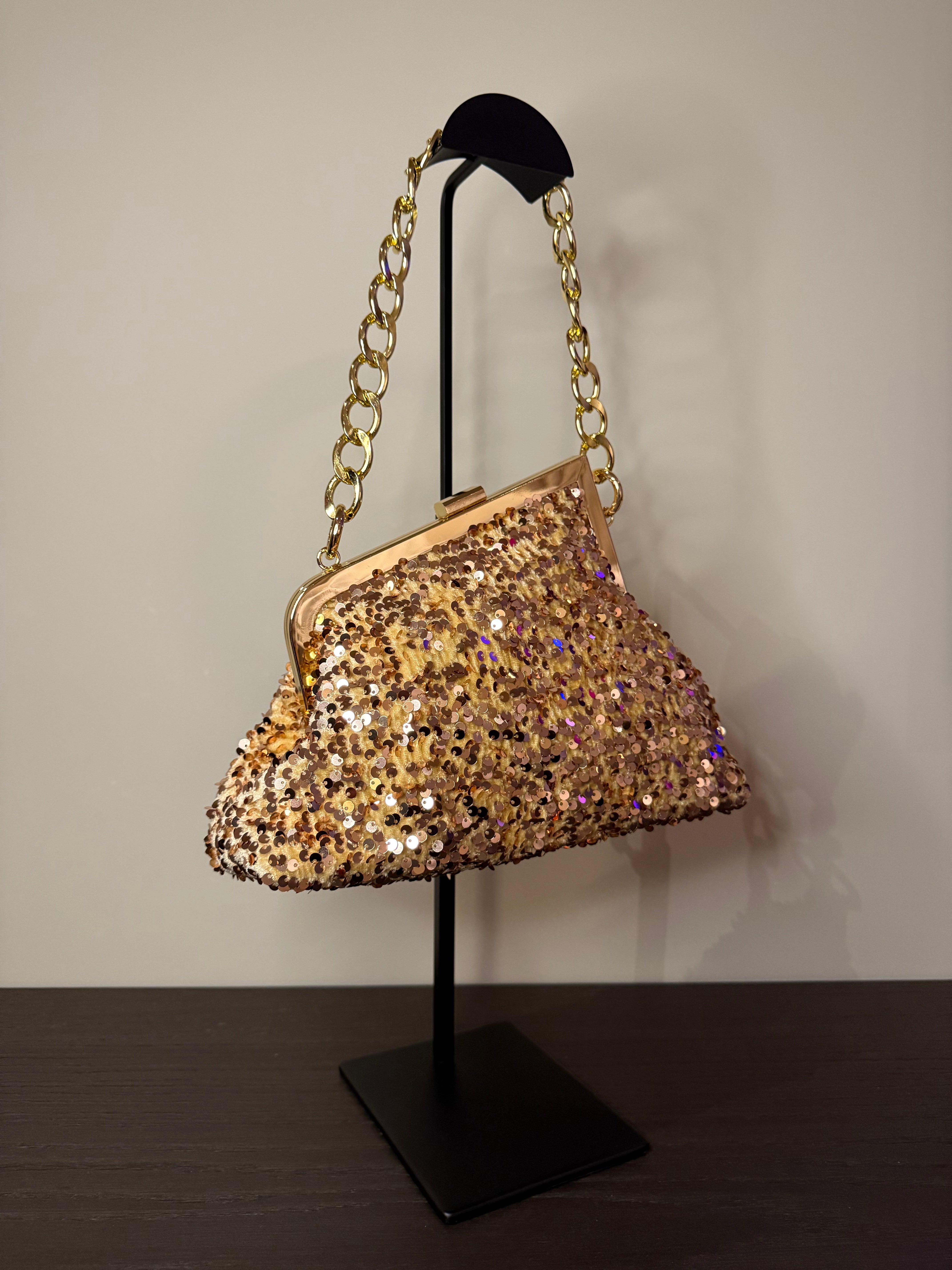 Clutch Pailletten Gold