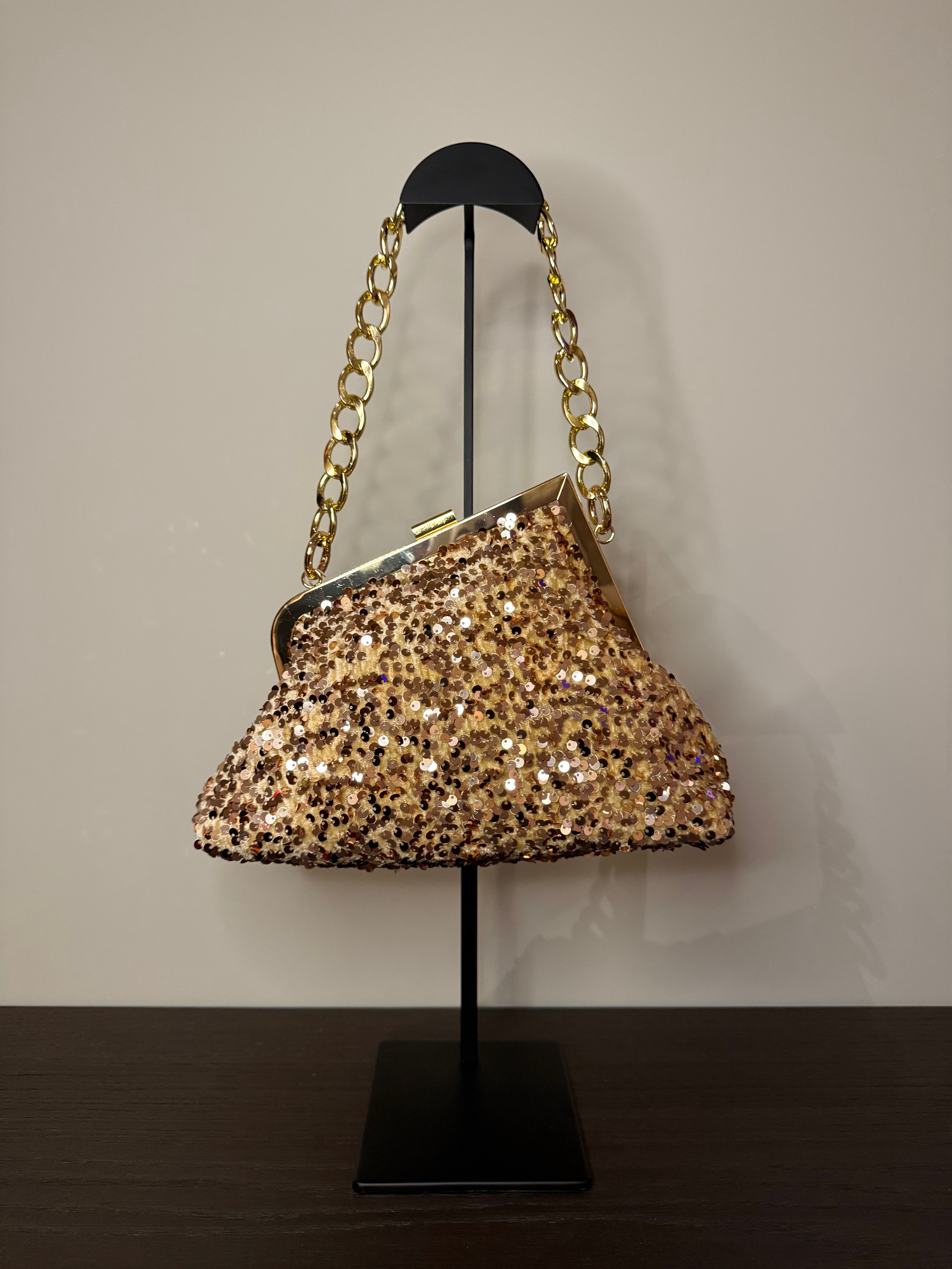 Clutch Pailletten Gold