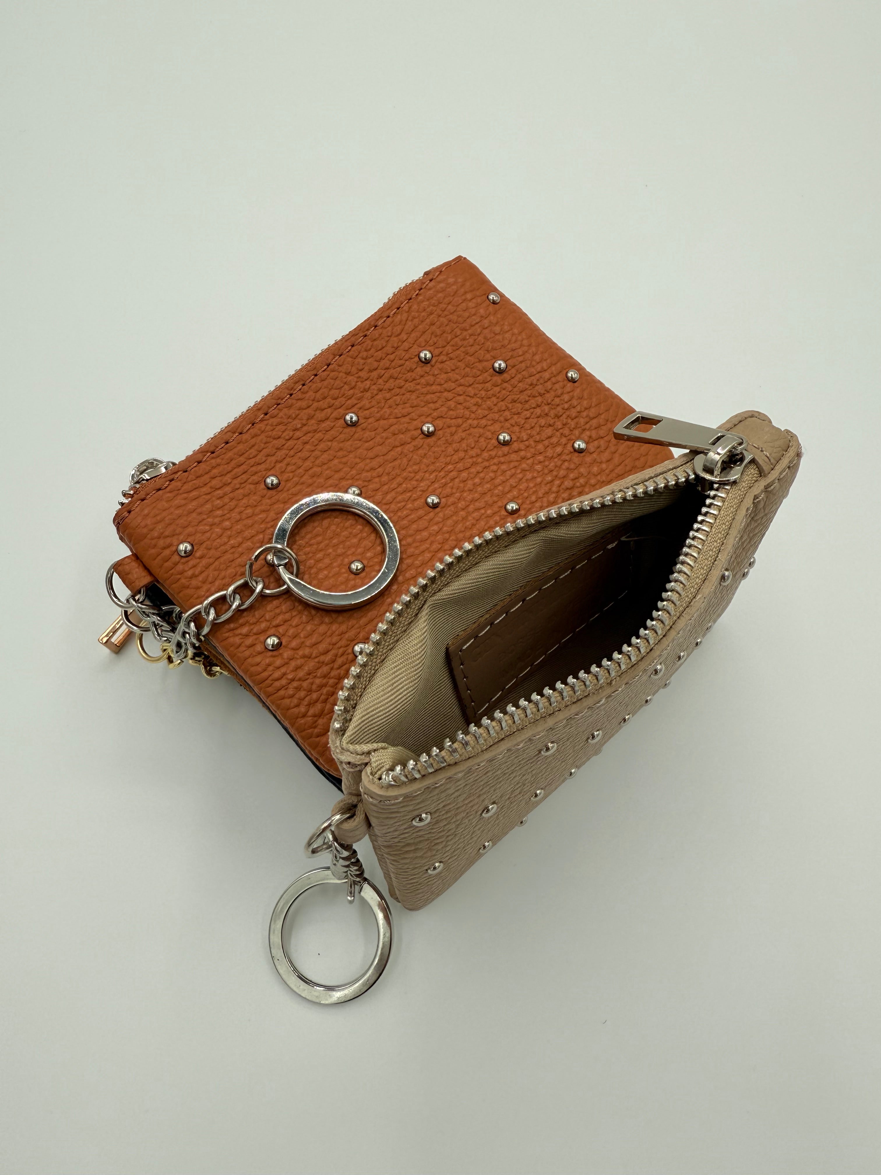 Lederen suede etui - Portemonnee zwart