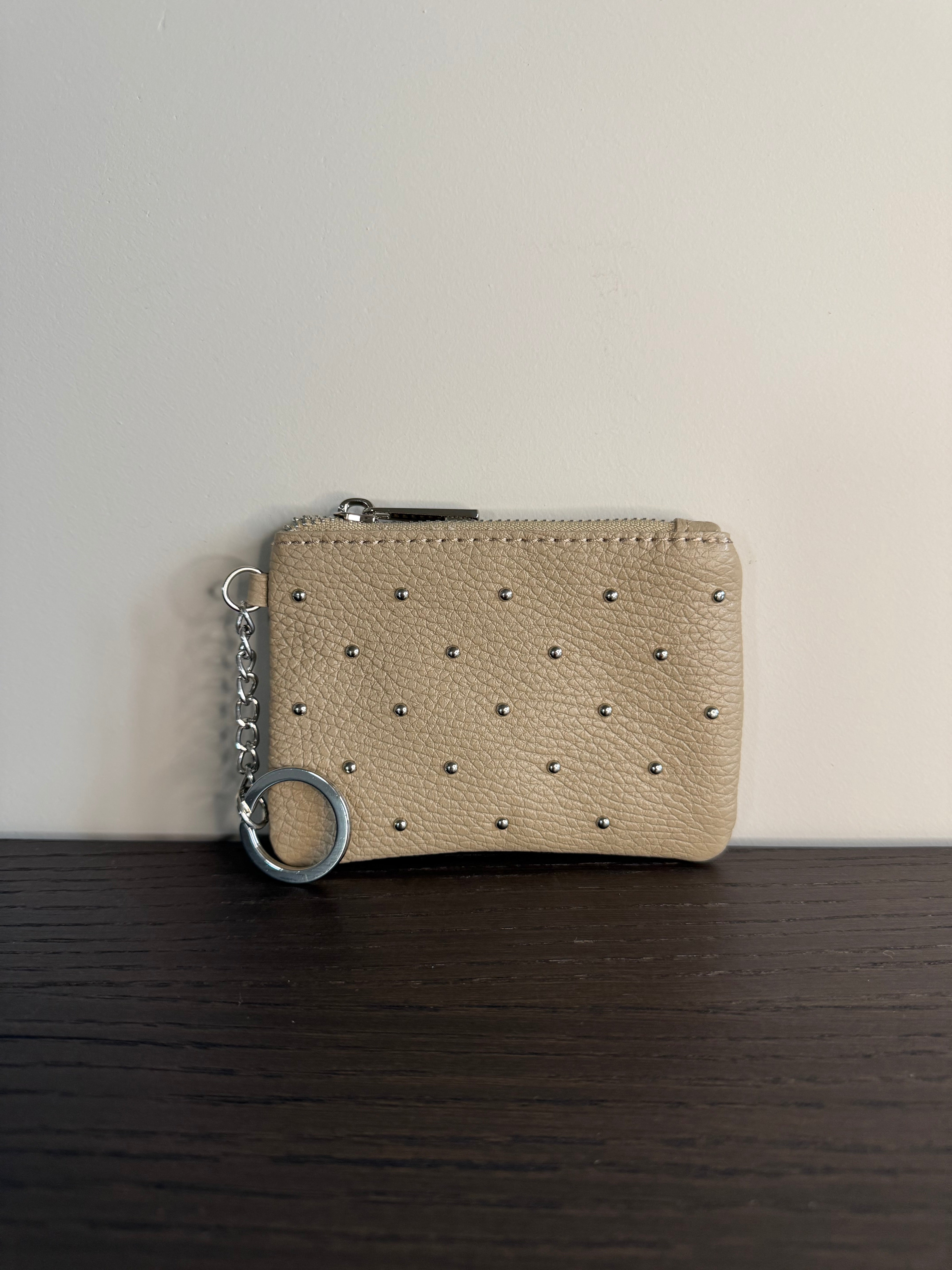 Lederen Etui - Portemonnee Beige