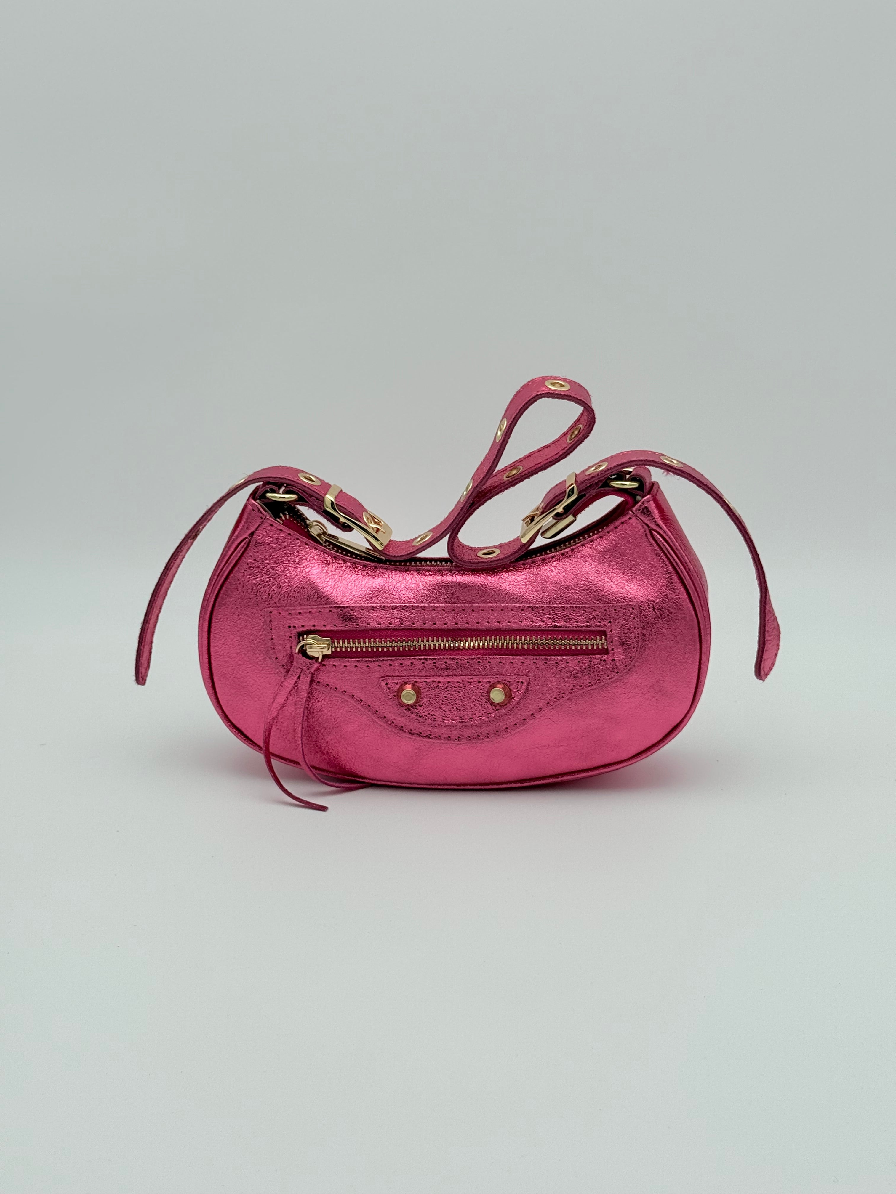 Torino schoudertas - Metallic roze