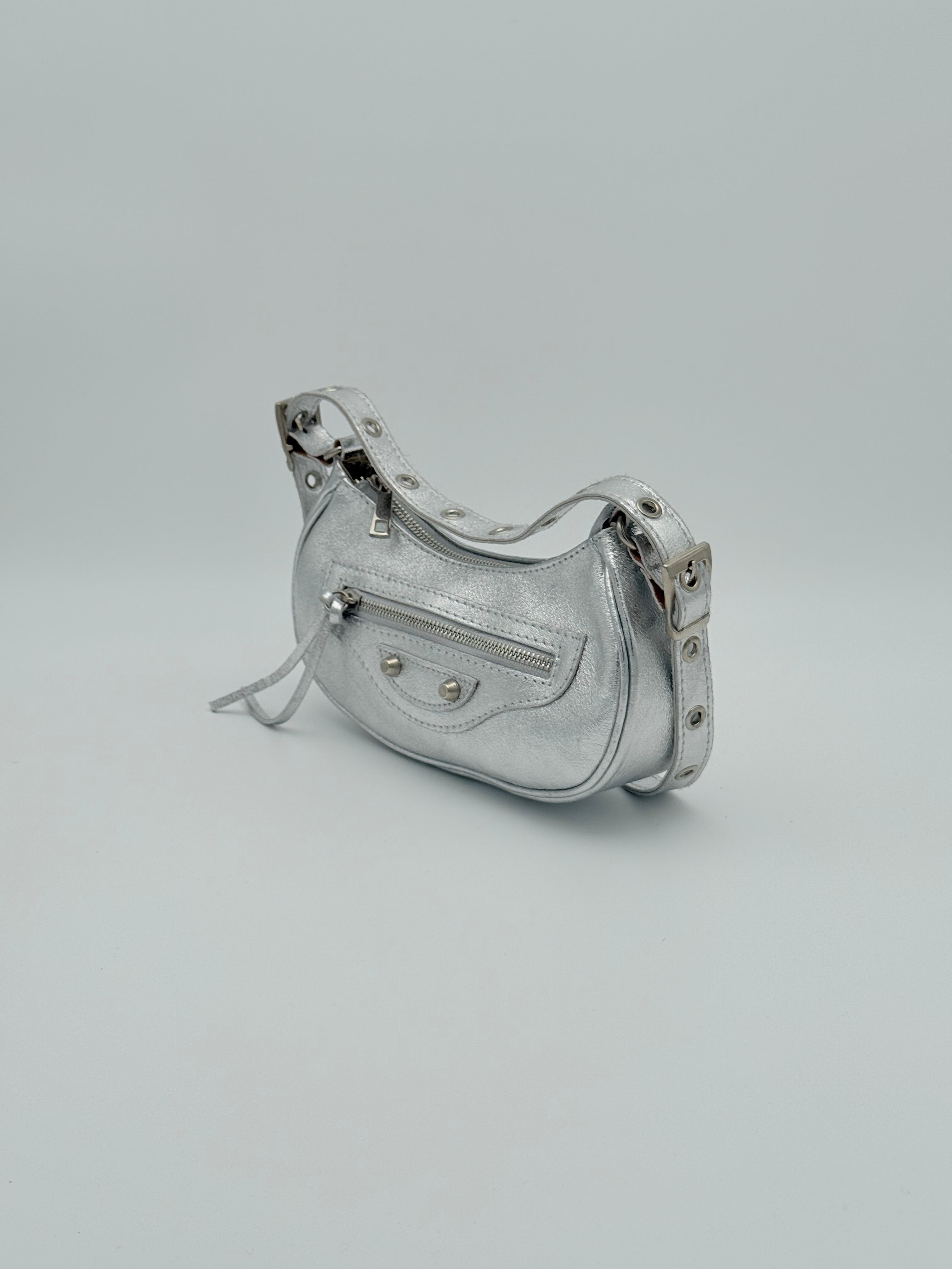 Torino schoudertas - Metallic zilver