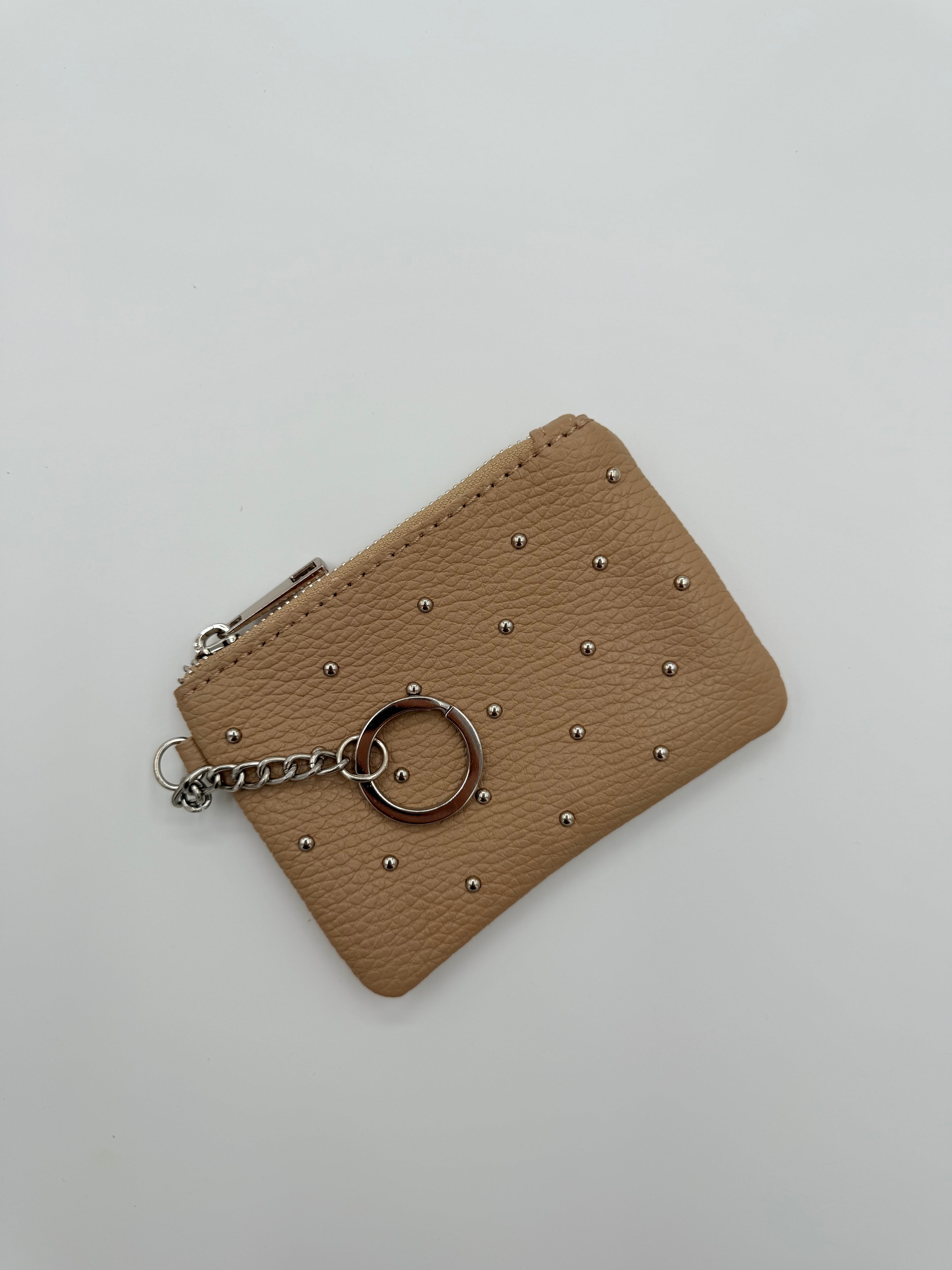 Lederen etui - Portemonnee beige