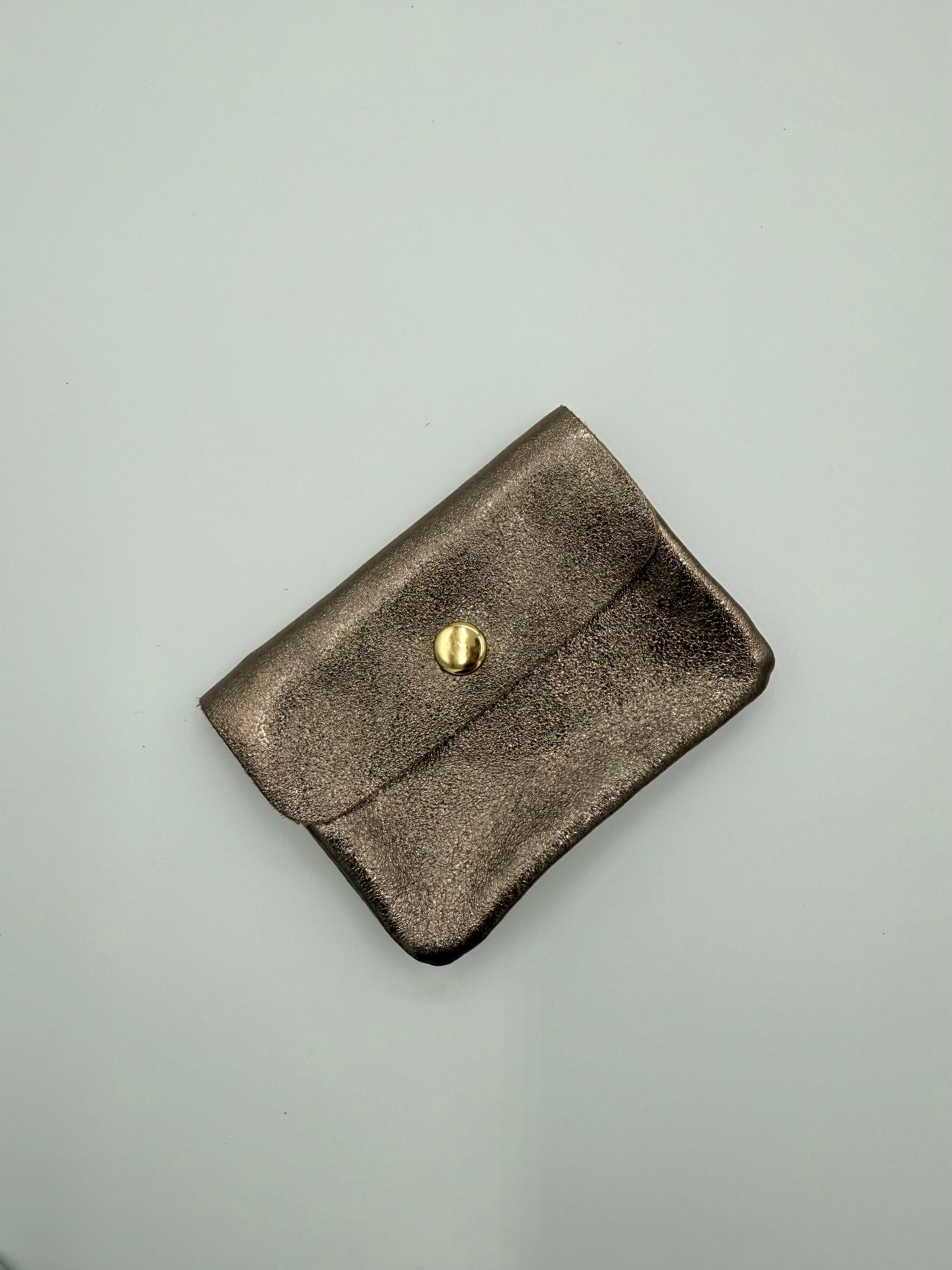 Leather wallet - Metallic bronze