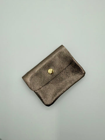 Leather wallet - Metallic bronze