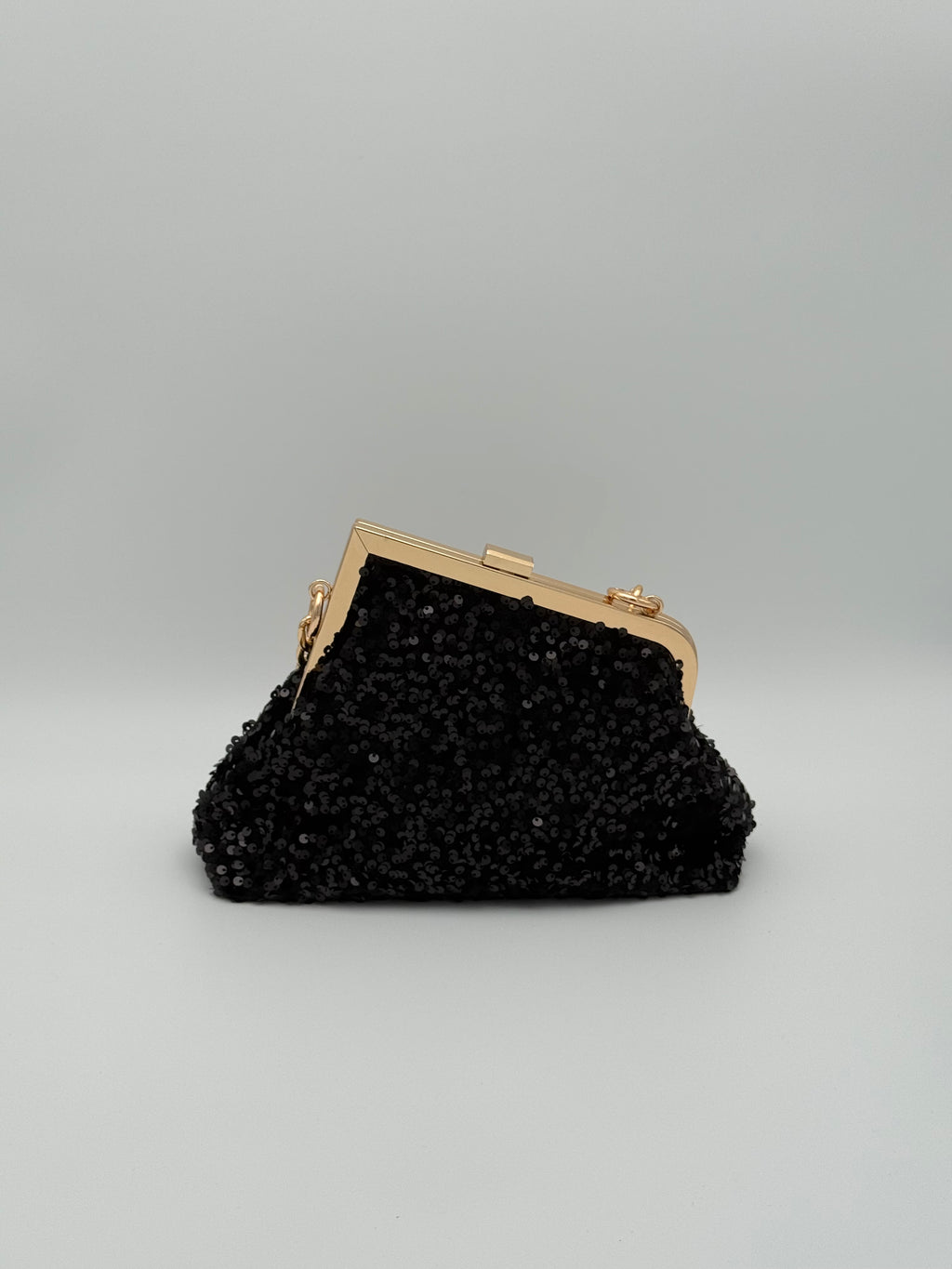 Pailletten clutch - Zwart