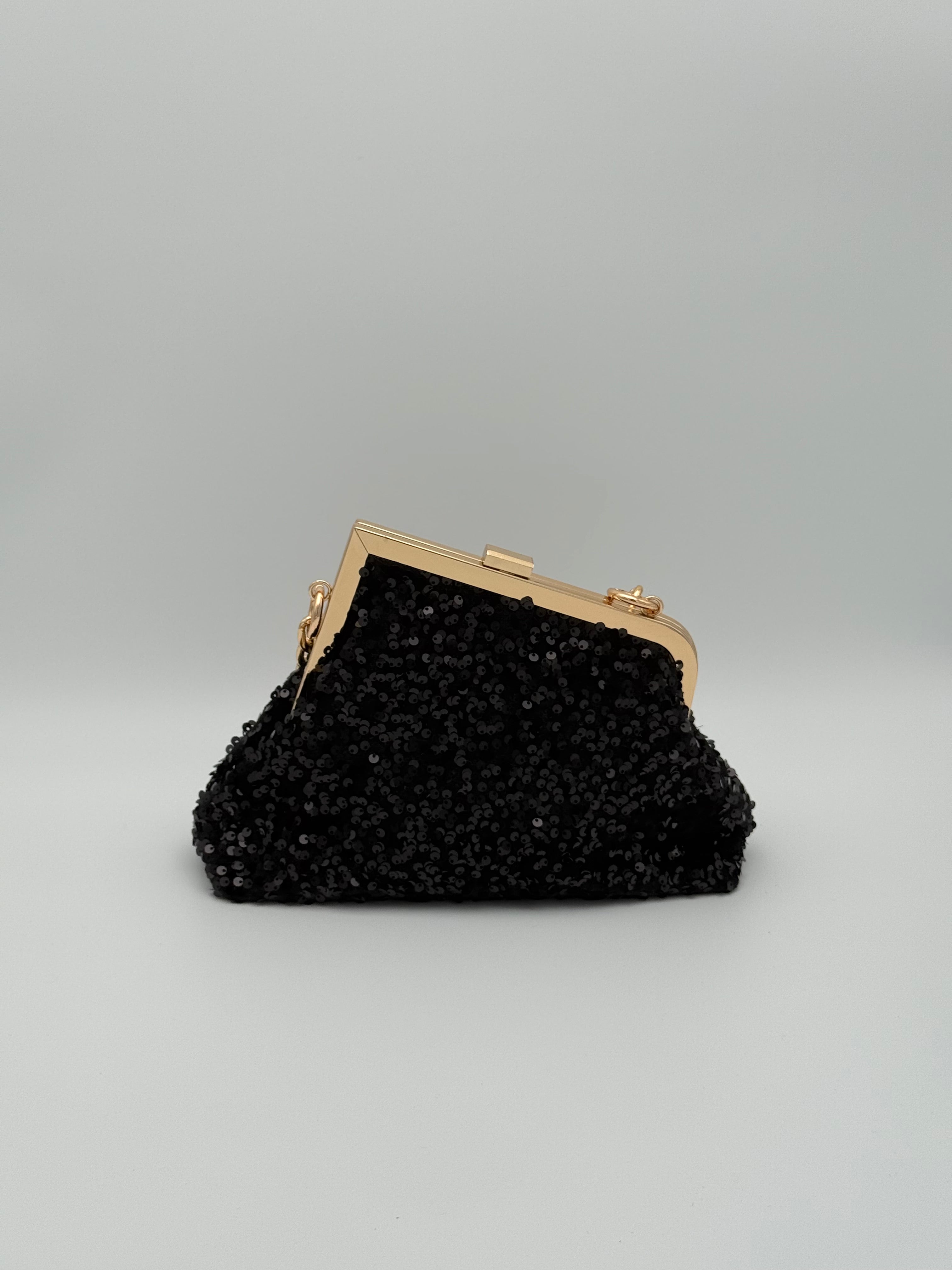 Pailletten clutch - Zwart