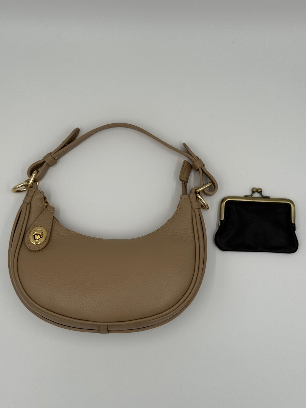 Siena schoudertas - Donkerbeige