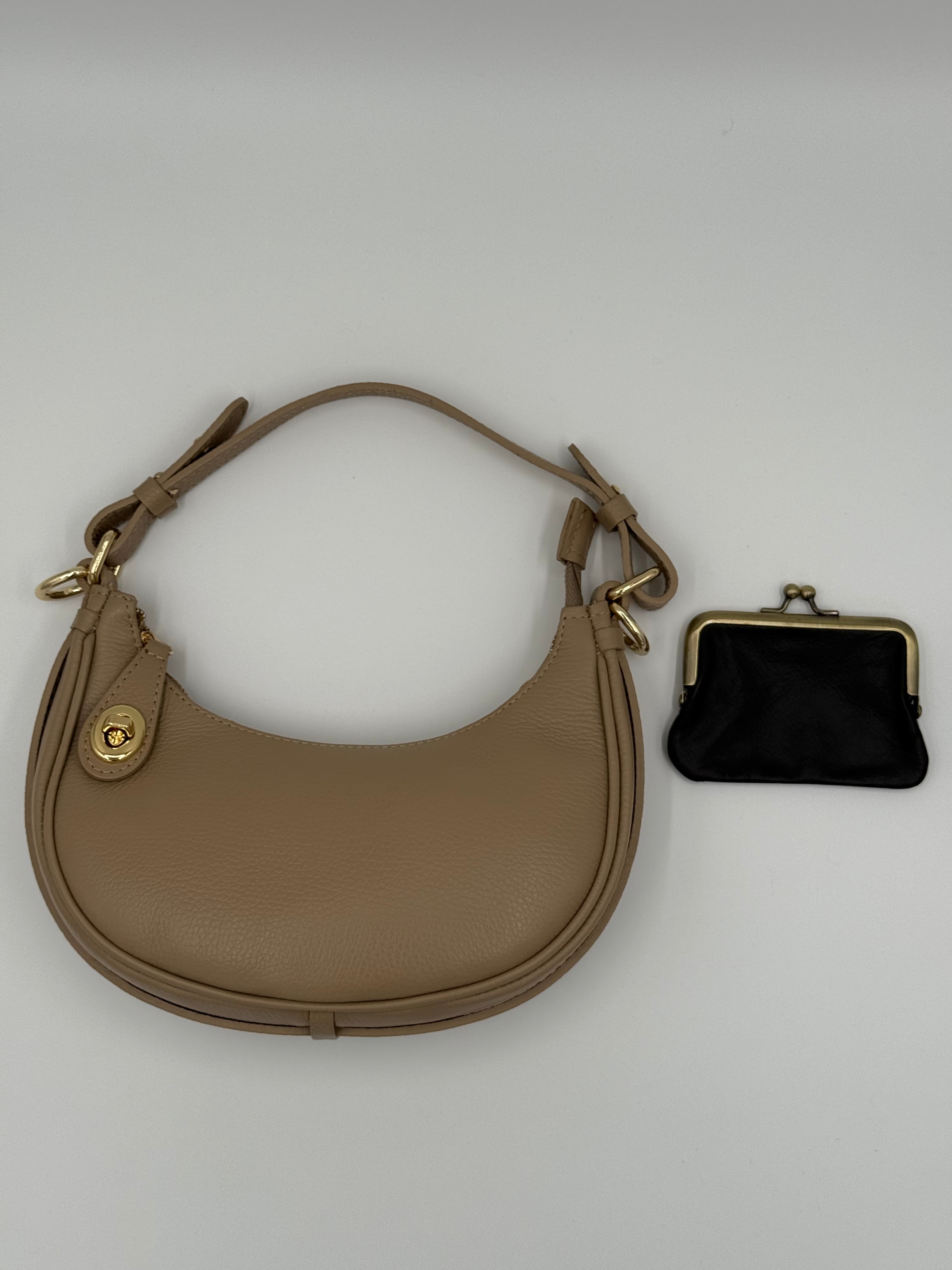 Siena schoudertas - Donkerbeige