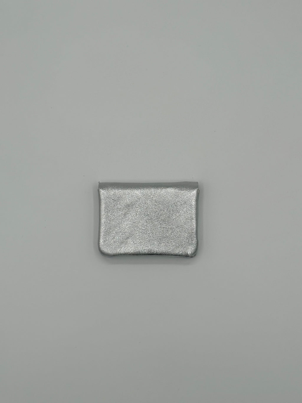 Lederen portemonnee - Metallic zilver