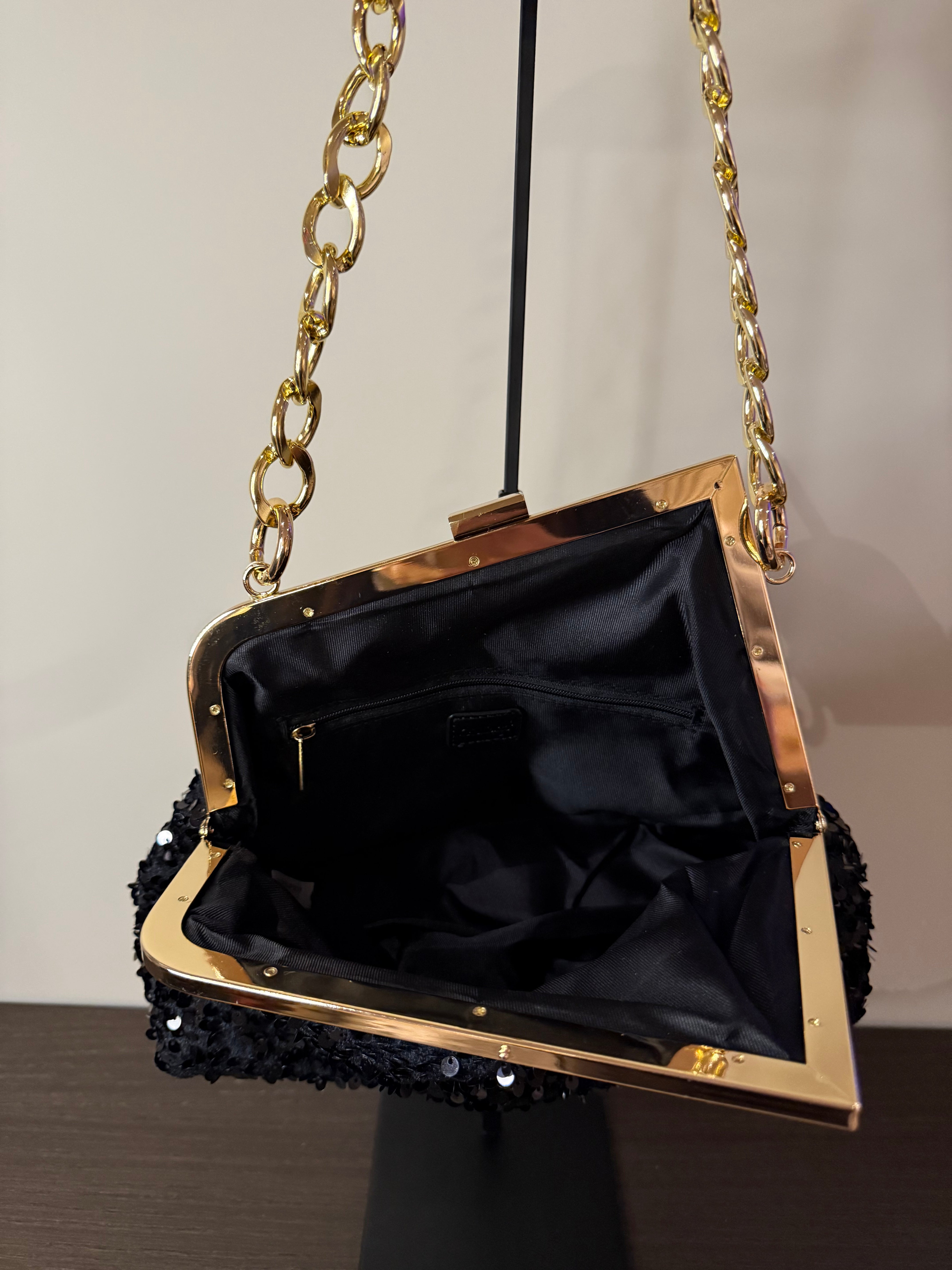 Clutch Pailletten Black