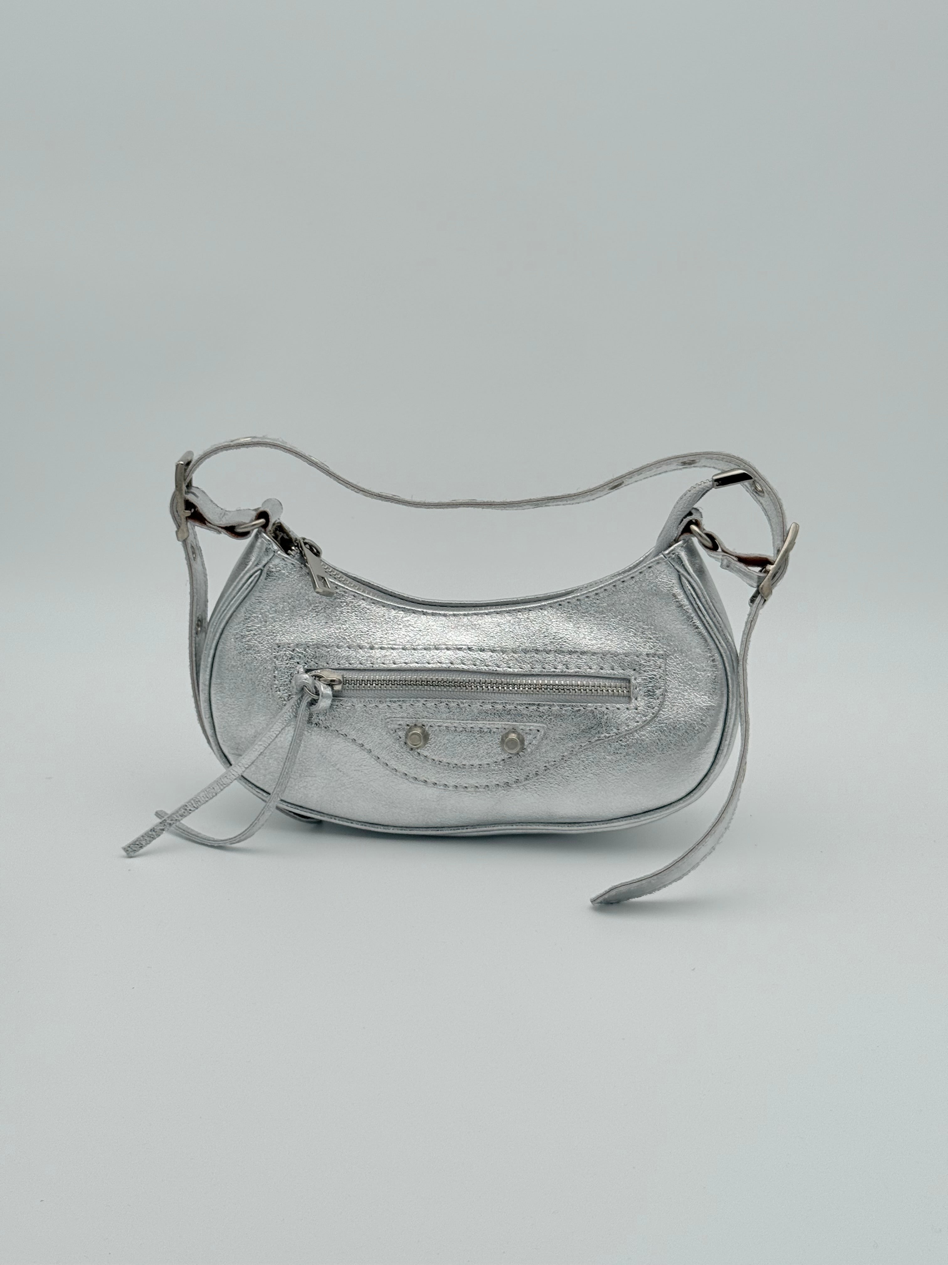 Torino schoudertas - Metallic zilver