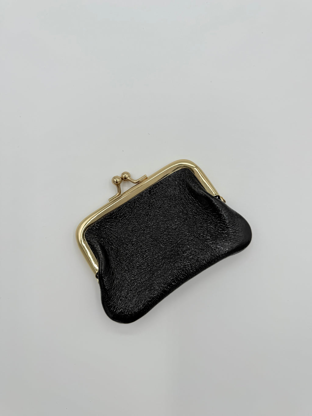 Knipportemonnee - Metallic zwart