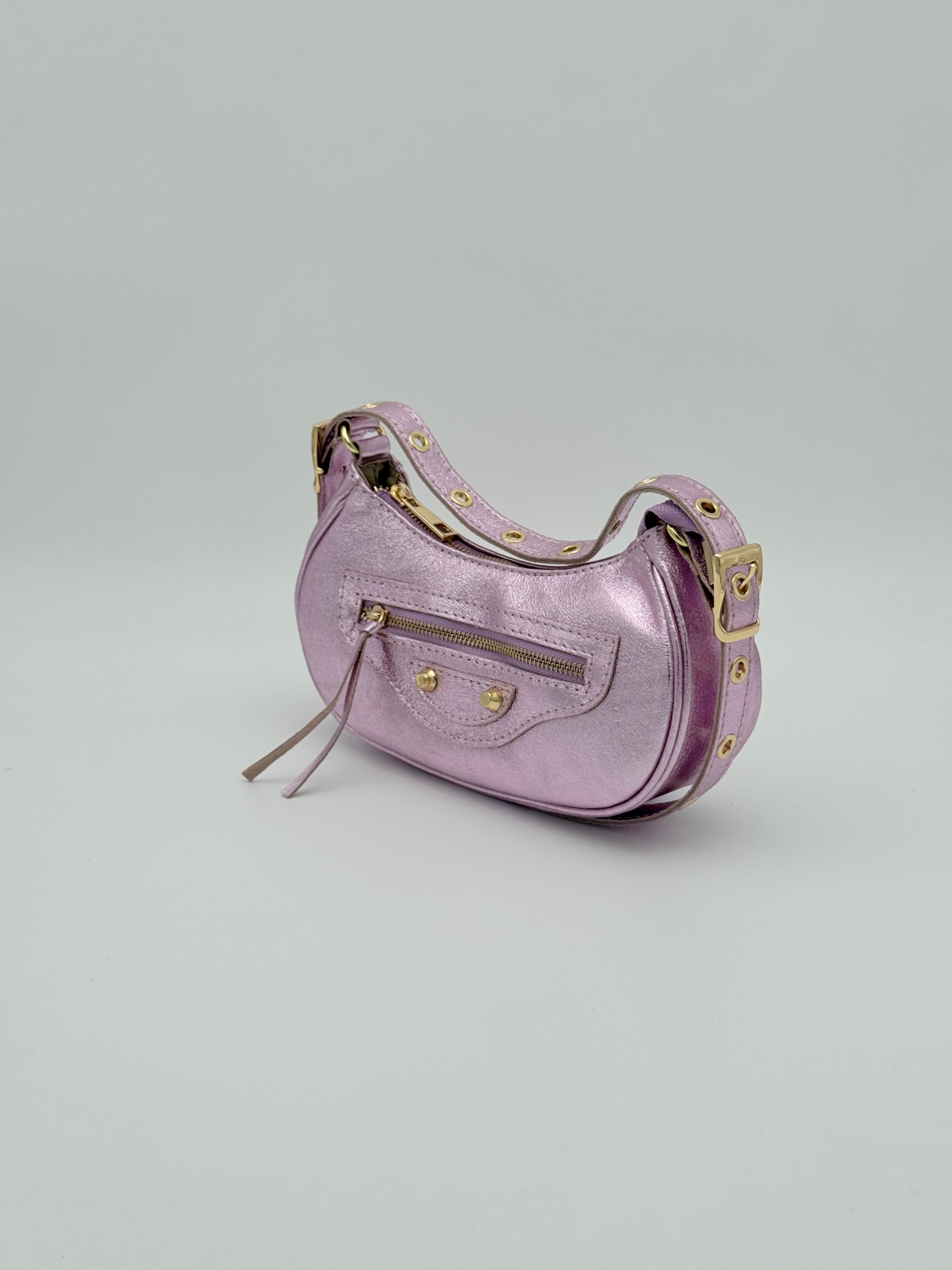 Torino shoulder bag - Metallic lilac