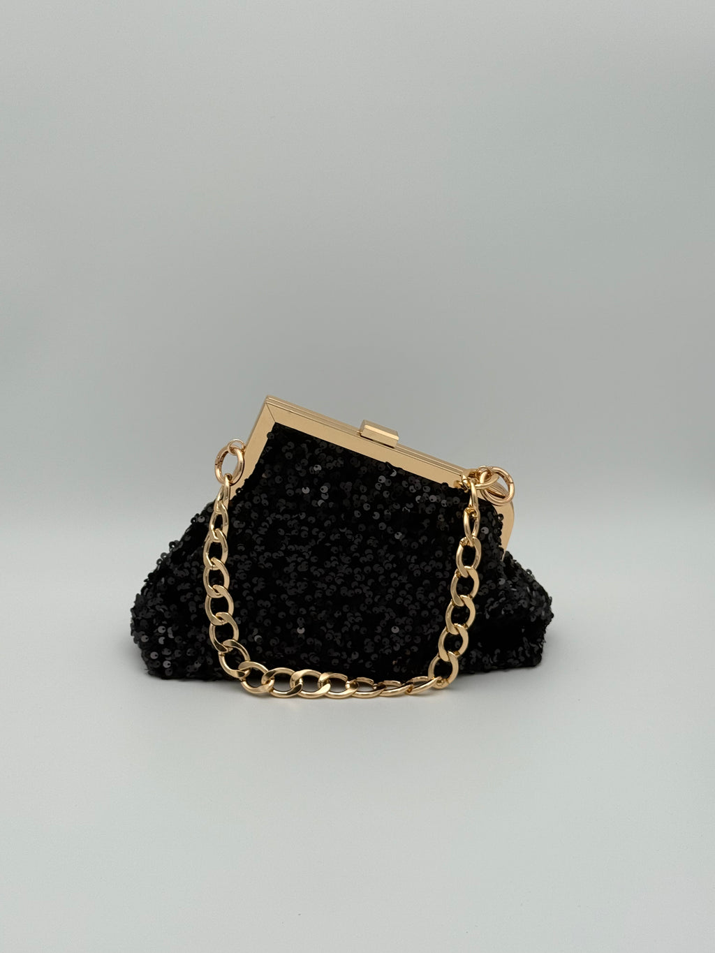 Pailletten clutch - Zwart