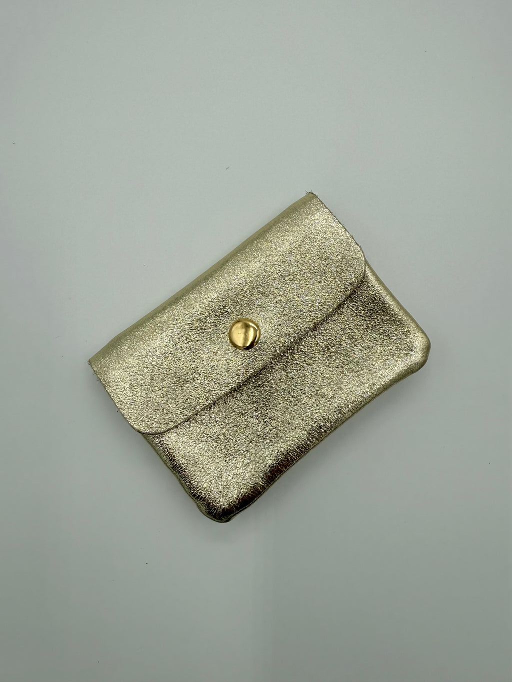 Lederen portemonnee - Metallic goud