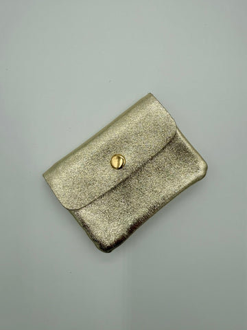 Leather wallet - Metallic gold